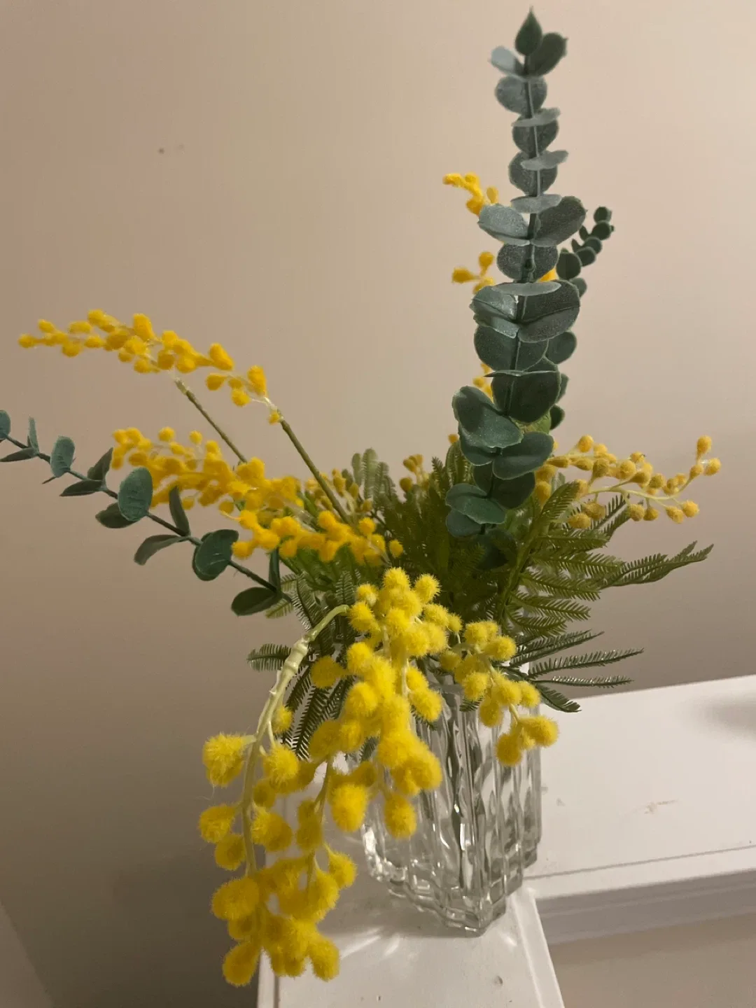 Glass Vase with beautiful artificial flowers image indicator(2)