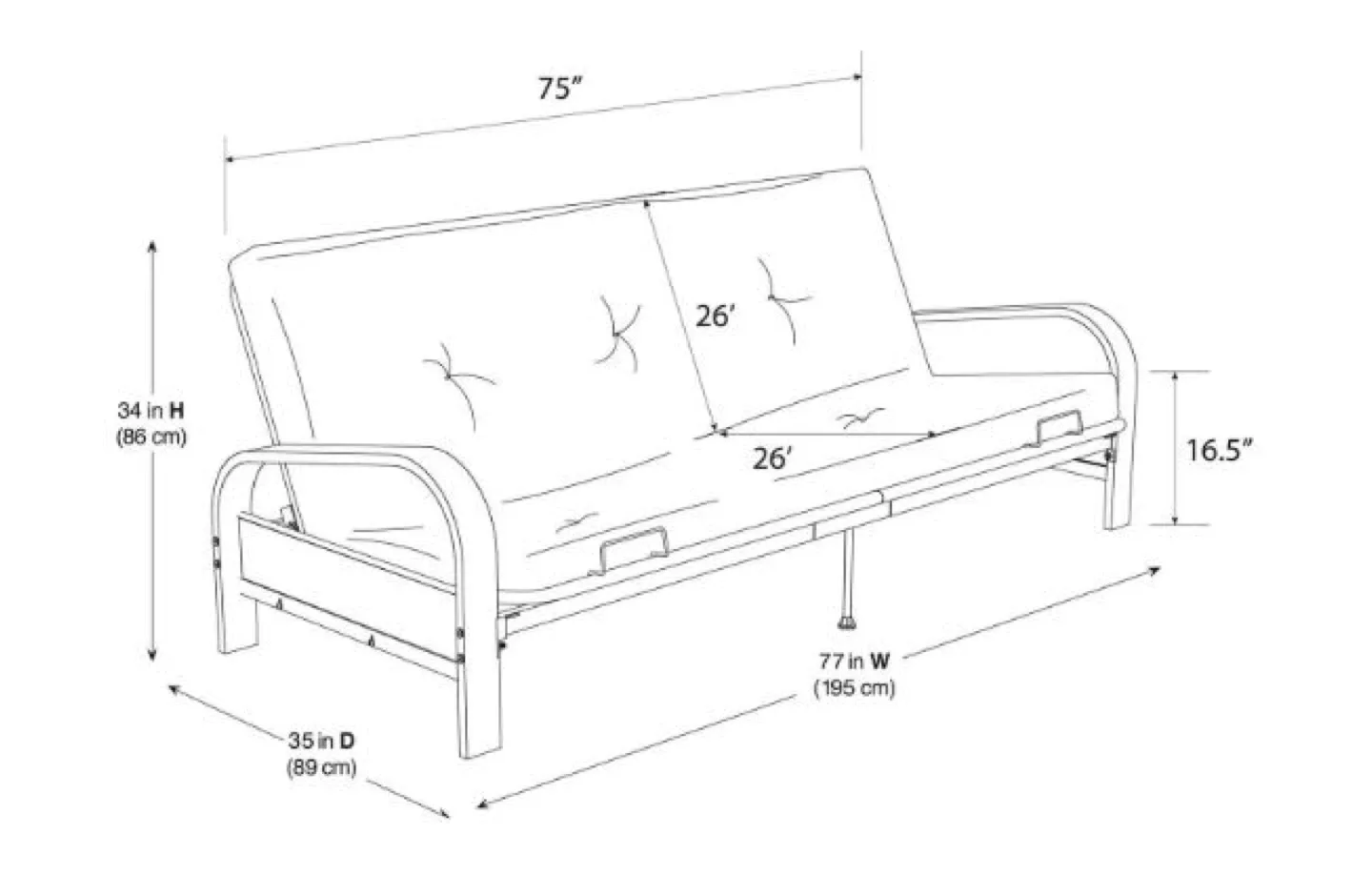 Full-Size Futon Sofa + Folding Sofa Bed + Coffee Table image indicator(4)