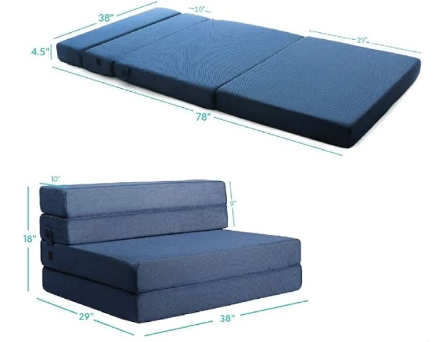 Full-Size Futon Sofa + Folding Sofa Bed + Coffee Table image indicator(8)