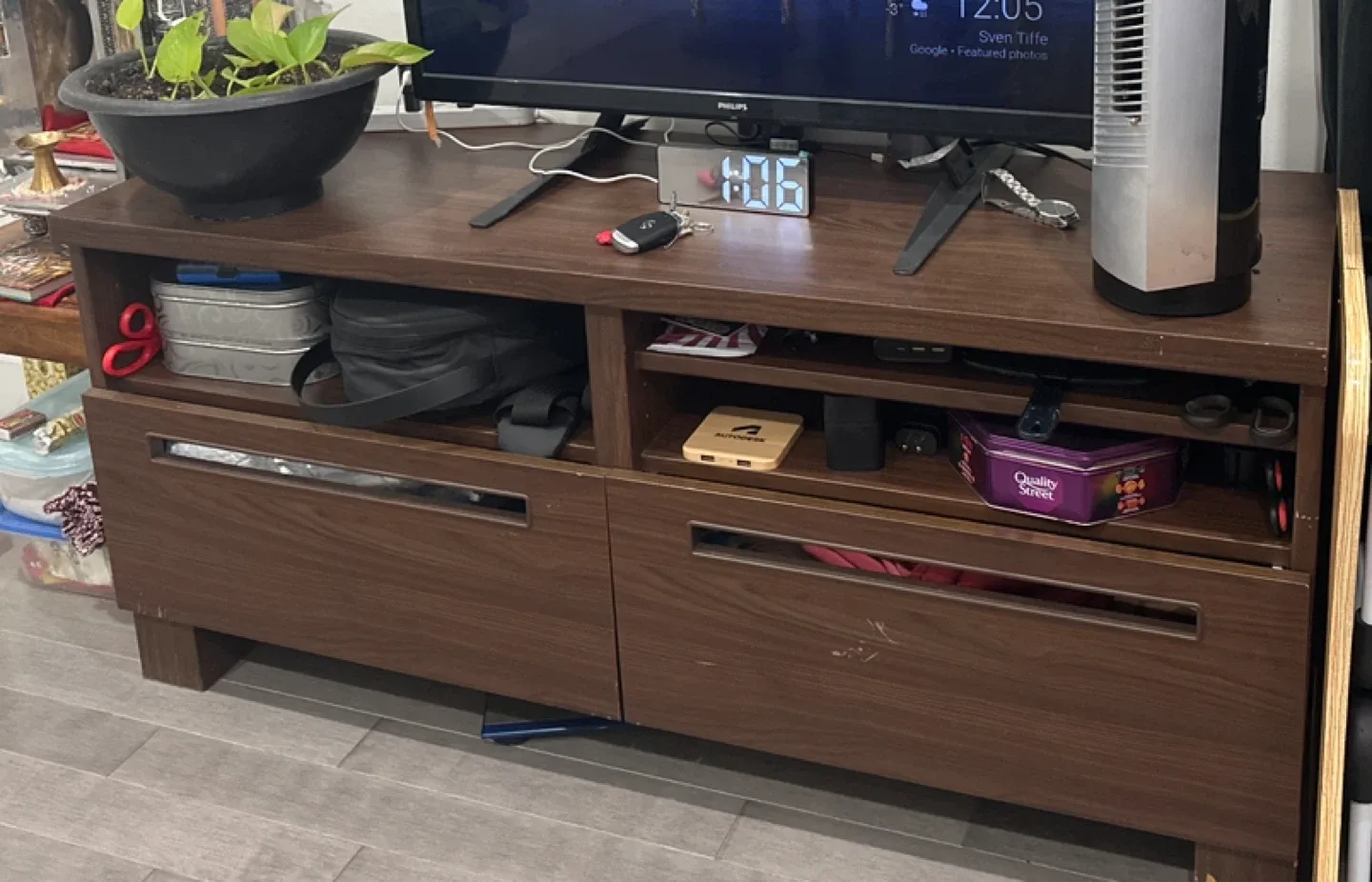 Brown Wood TV Stand
