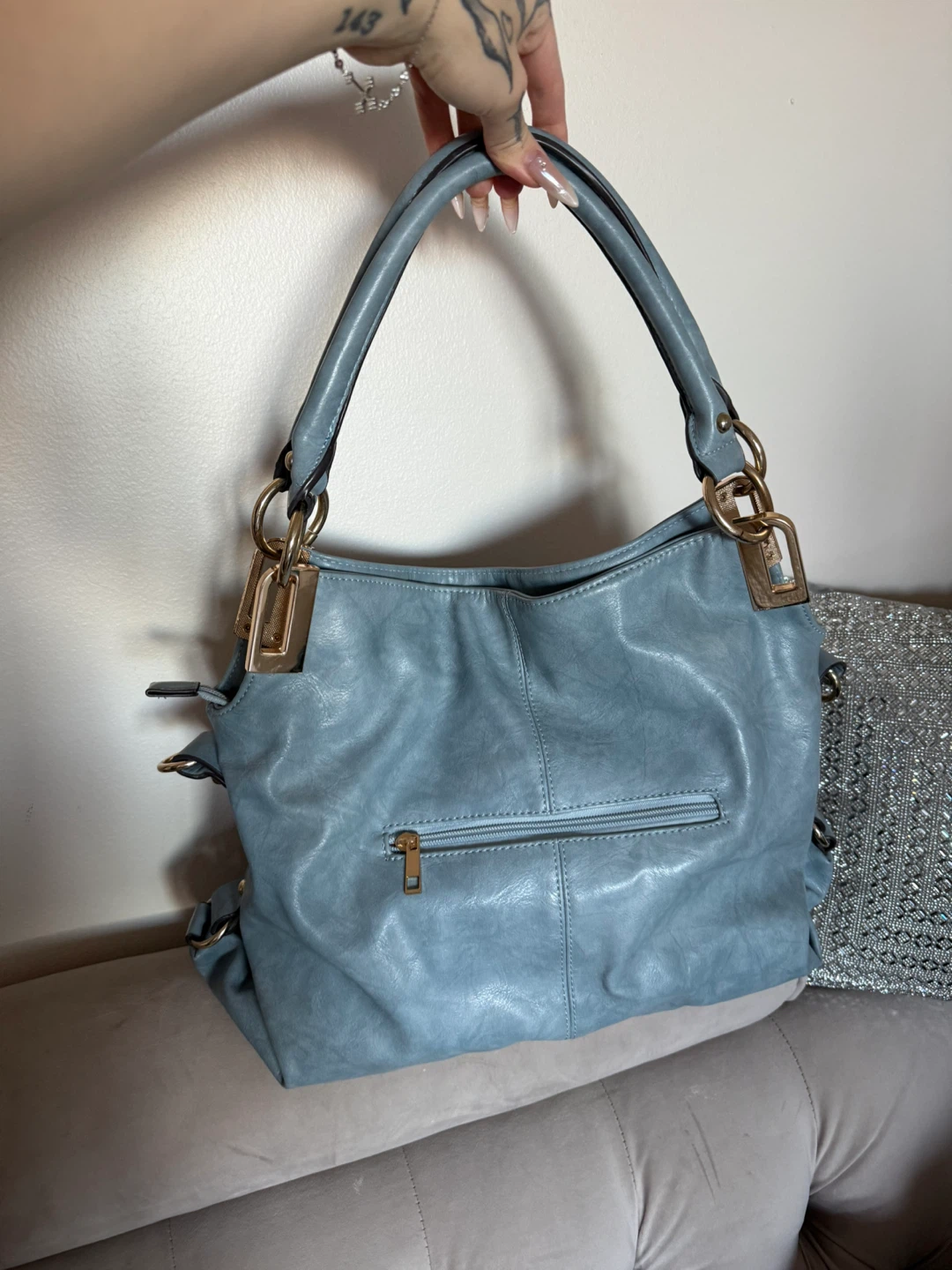 Mia K Farrow Blue Tote Bag - photo 3