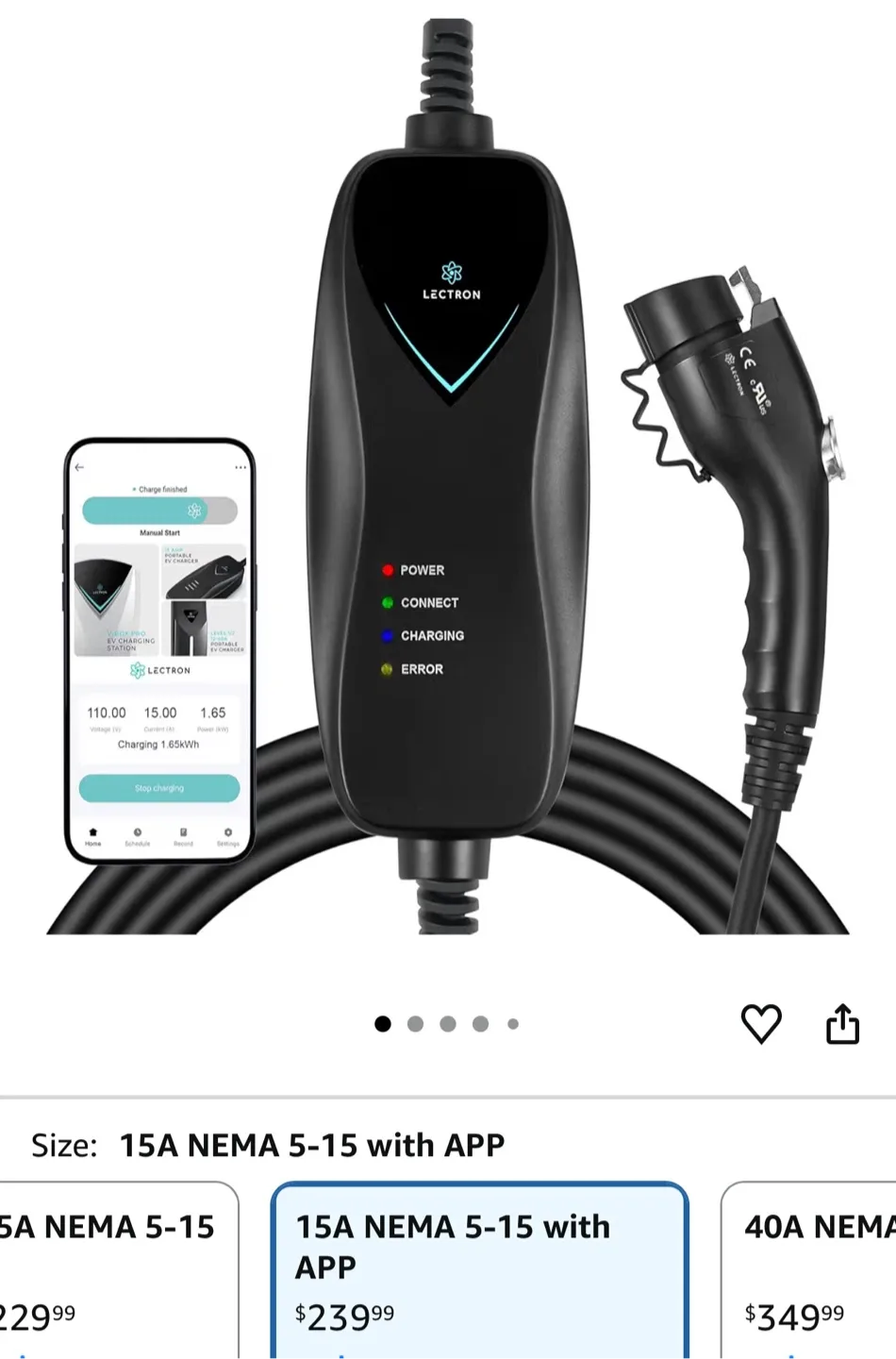 15AMP Portable EV Charger