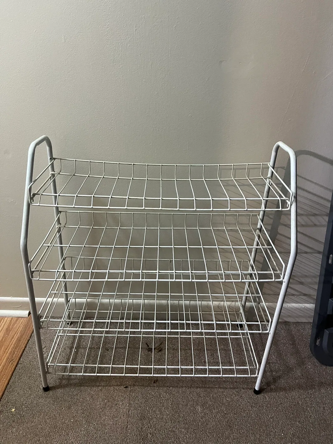 White Metal 3-Tier Shoe Rack