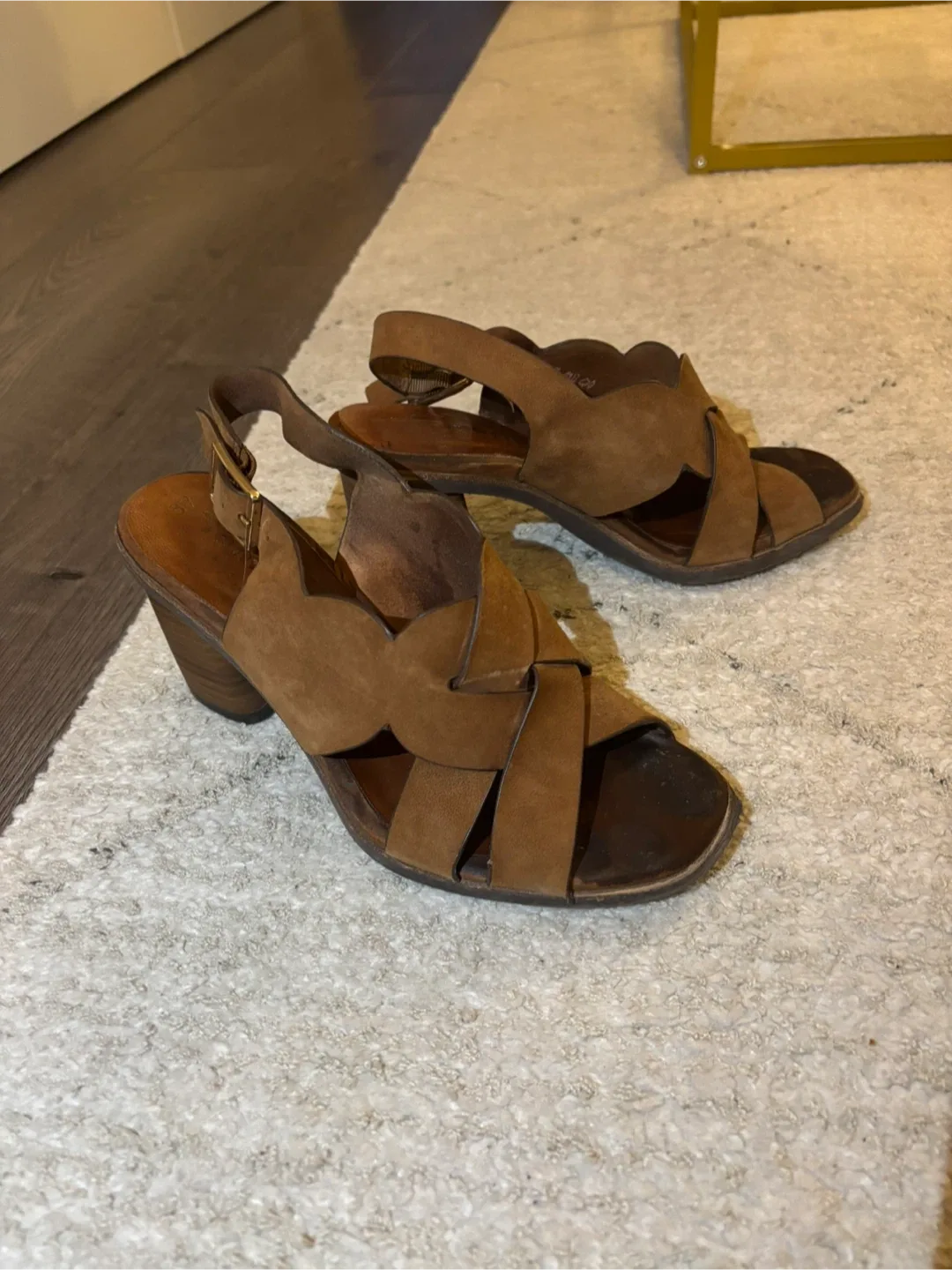 Tamaris Brown Suede Heeled Sandals - Size 6.5