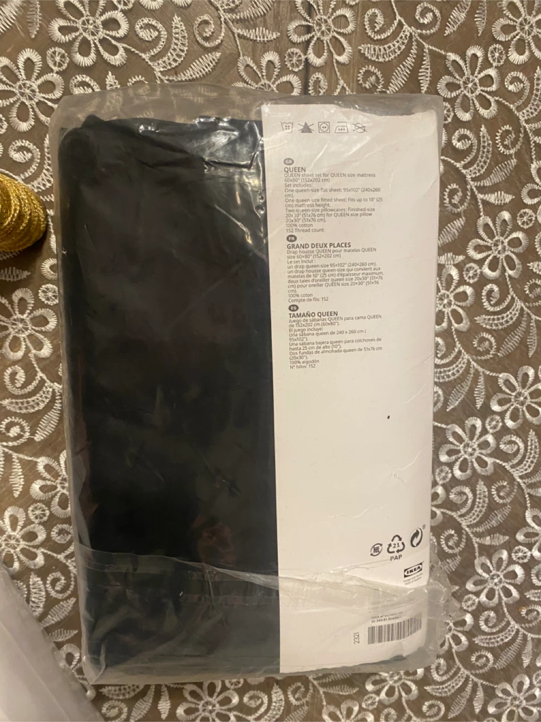 Queen Size Black Sheet Set - New in Package - photo 2
