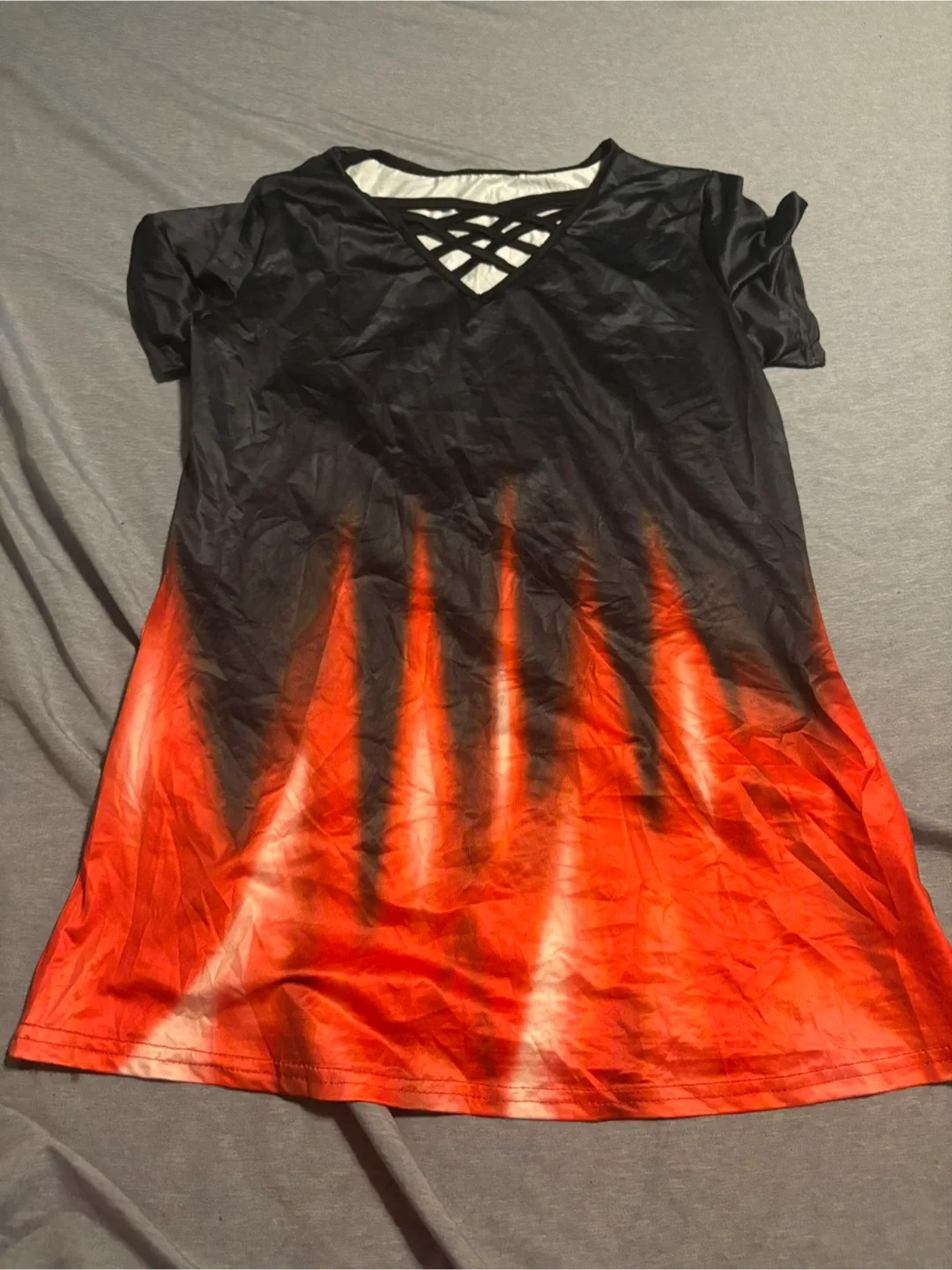 New Tie Dye top  - Black and Orange