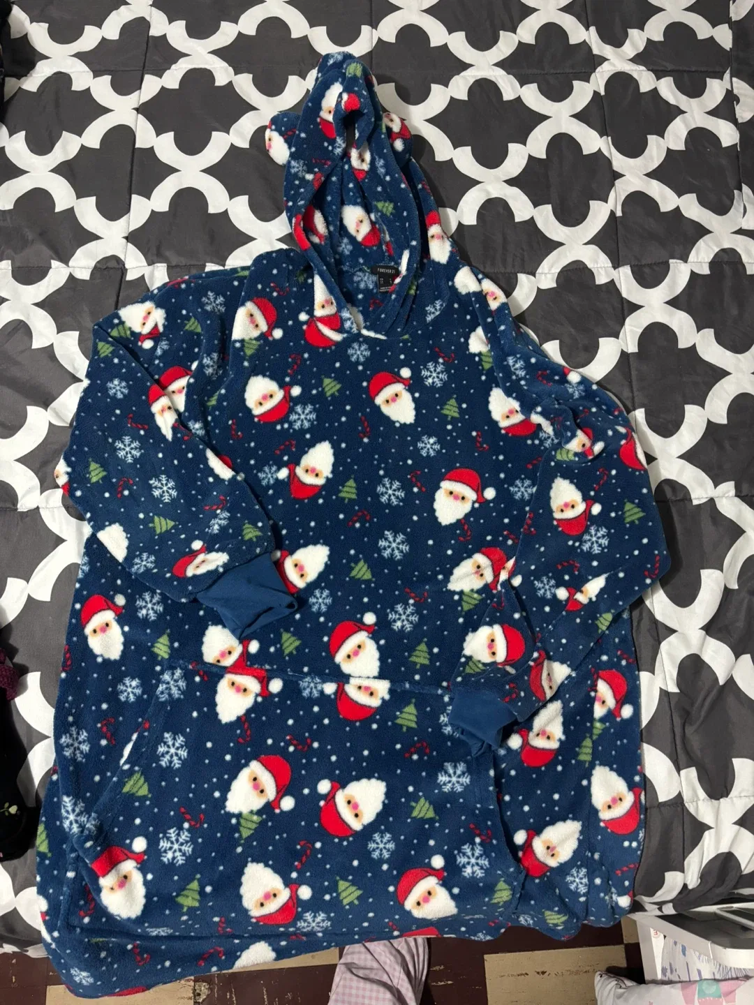 Santa print hoodie Christmas
