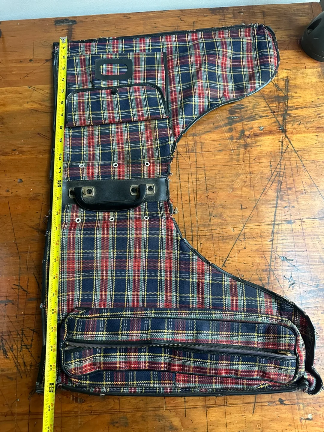 Vintage Plaid 70s Ice Skating Ski Boot Carrying Case RARE image indicator(3)