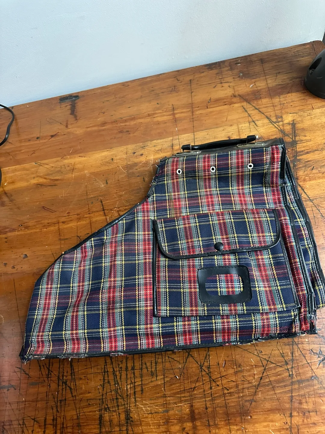 Vintage Plaid 70s Ice Skating Ski Boot Carrying Case RARE image indicator(8)