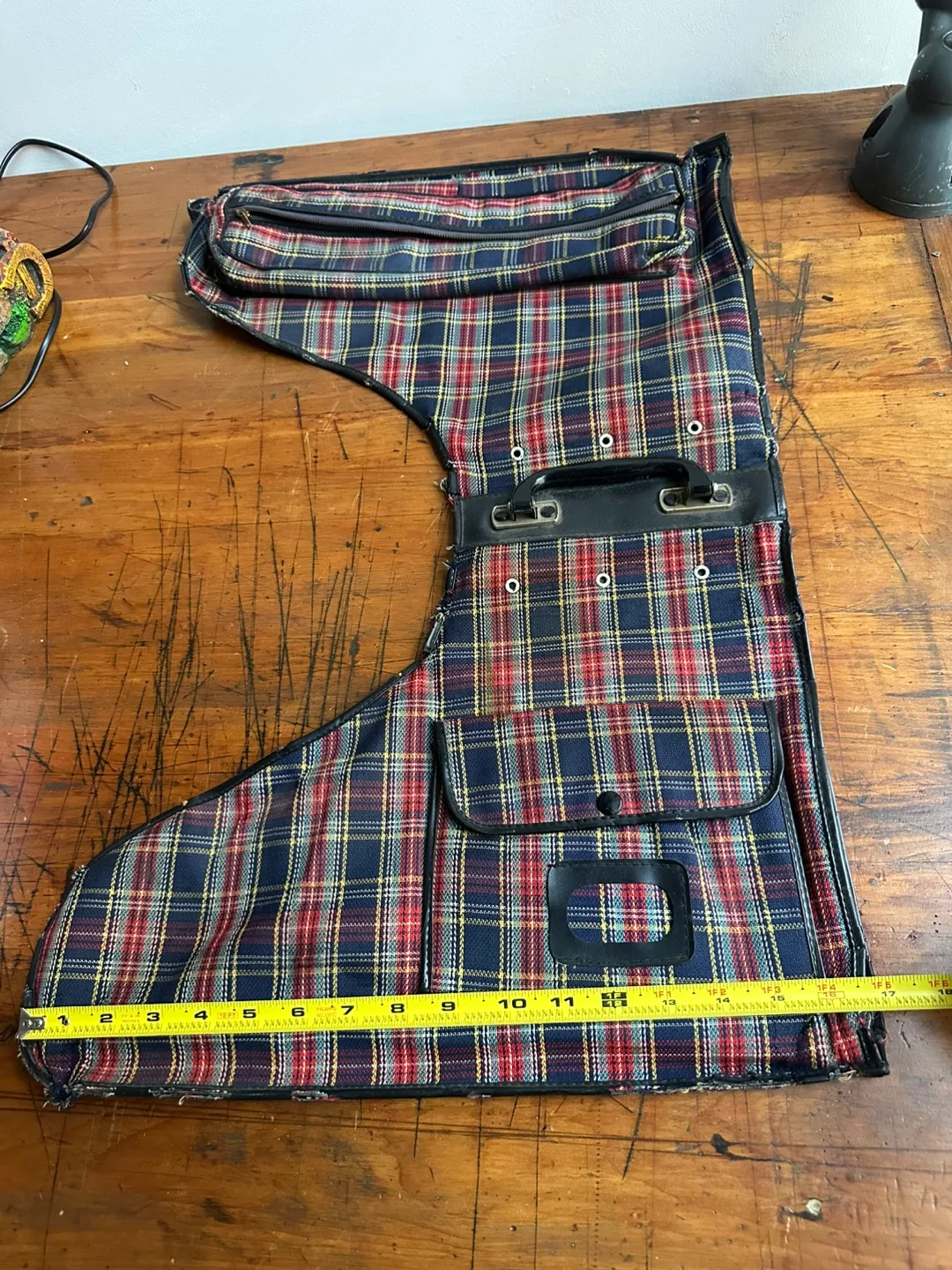 Vintage Plaid 70s Ice Skating Ski Boot Carrying Case RARE image indicator(9)