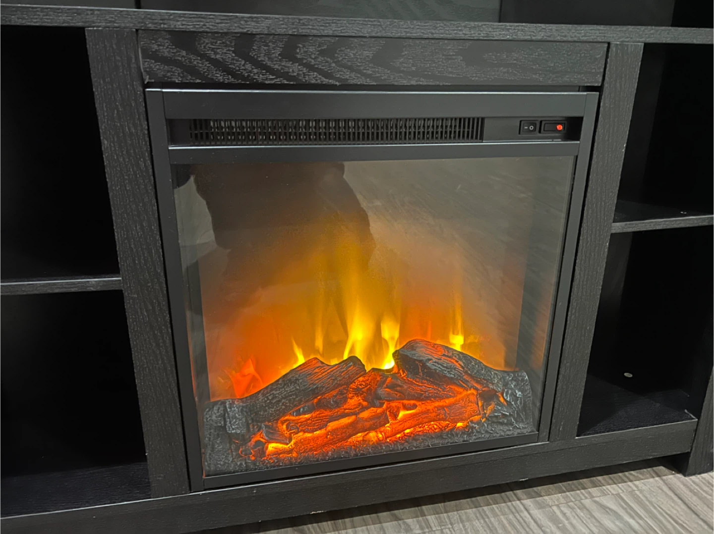 Black Corner Fireplace TV Stand - photo 2