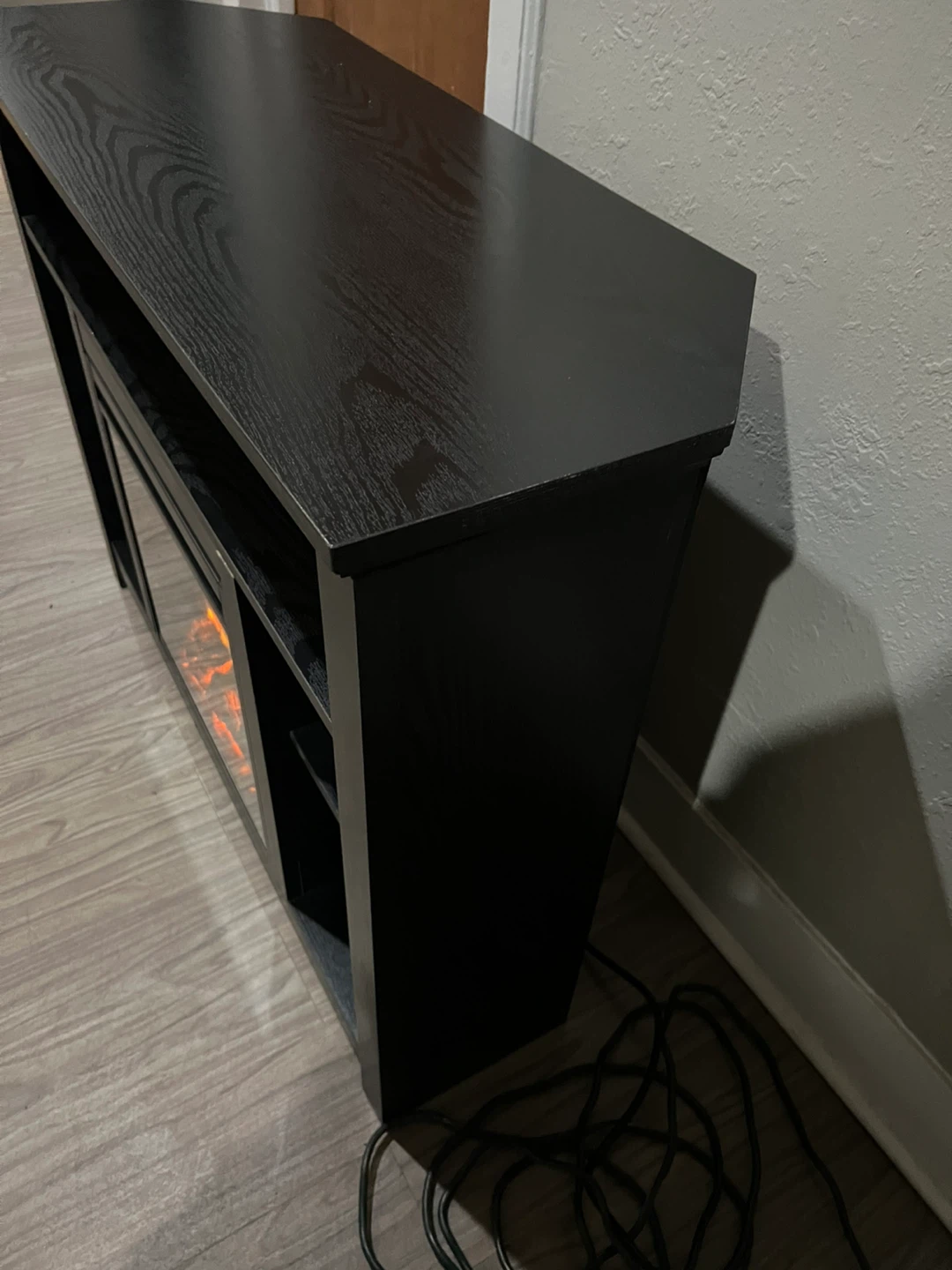 Black Corner Fireplace TV Stand - photo 4