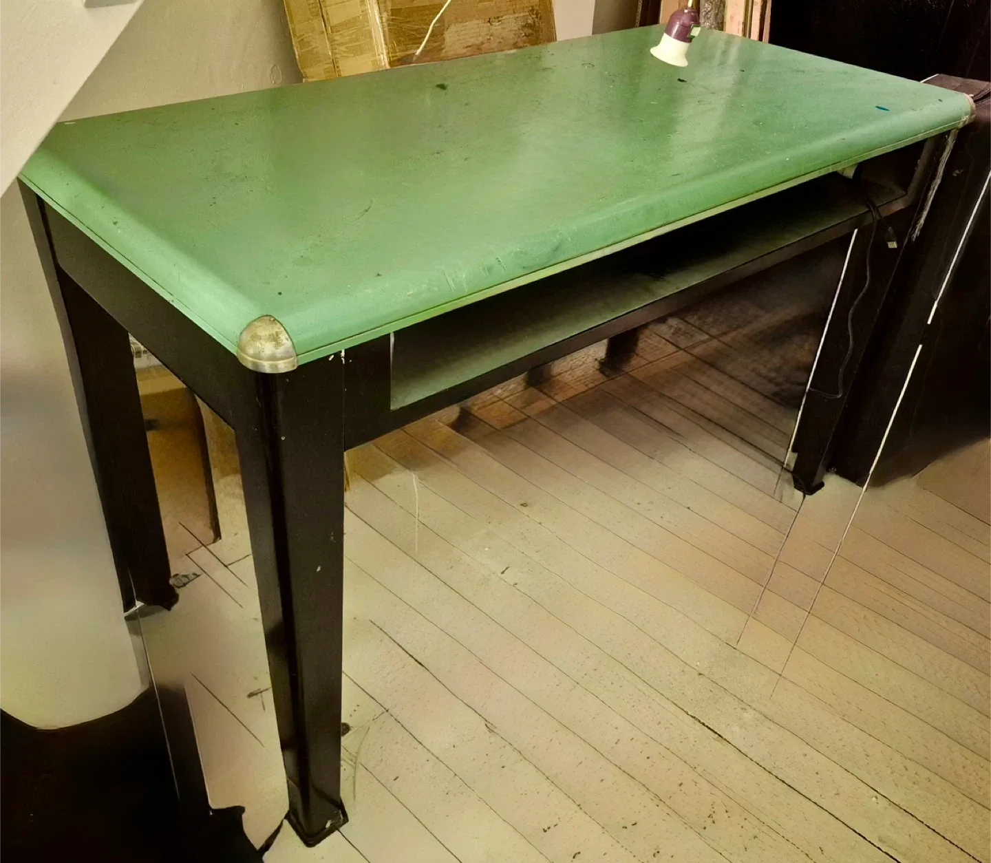 Vintage Green & Black Drafting Table