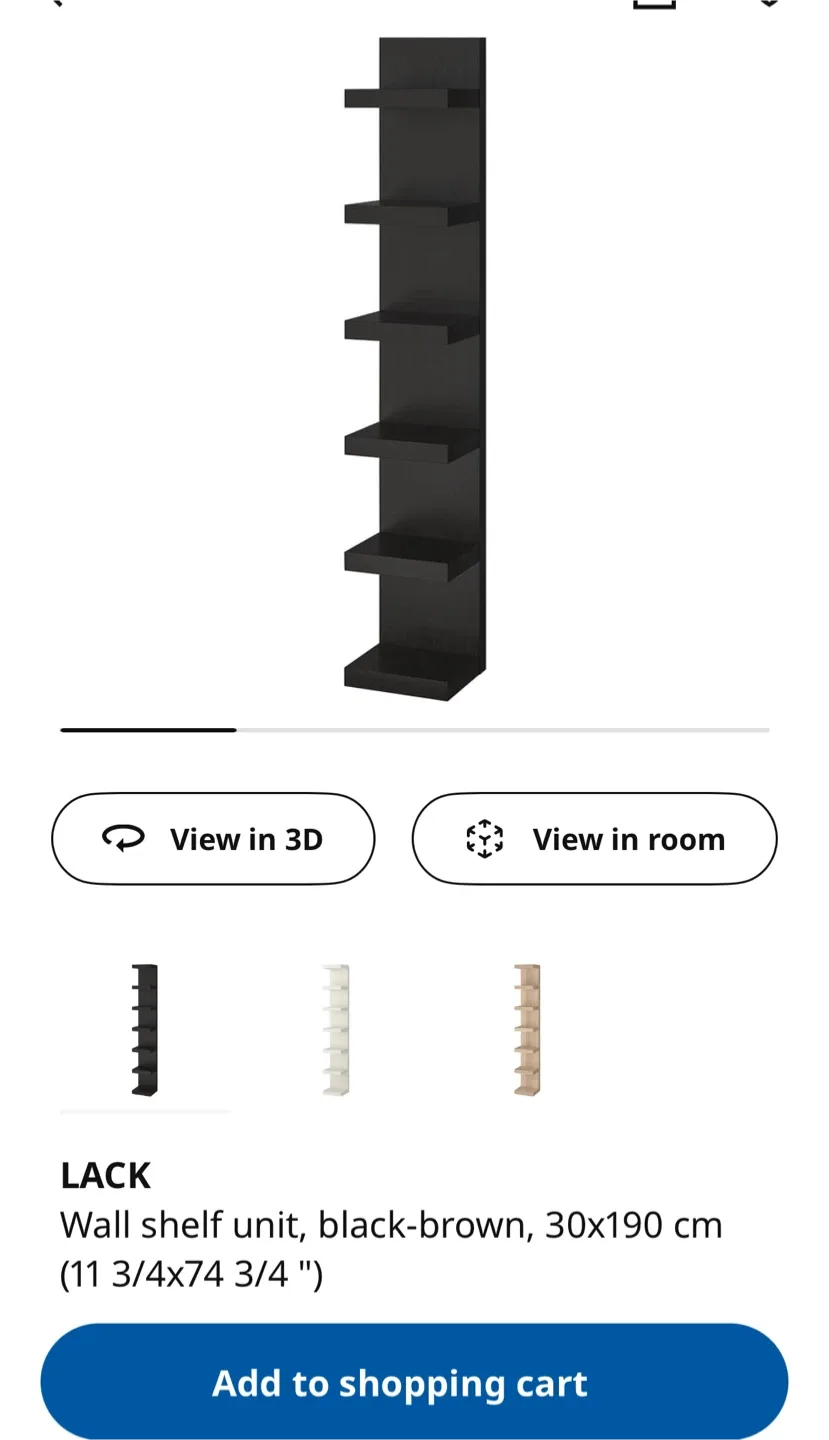Ikea LACK Wall Shelf Unit - Black-Brown