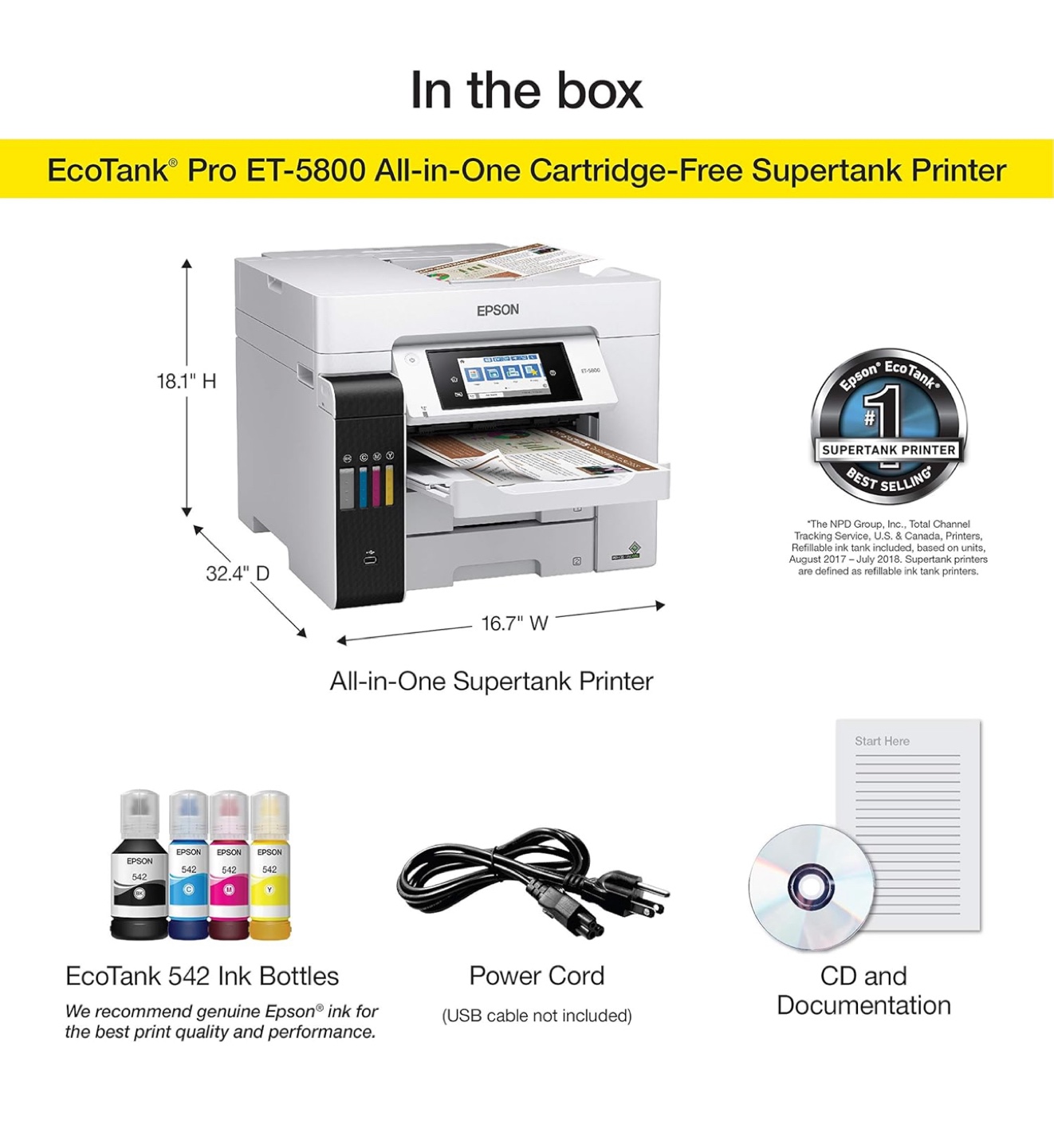 BRAND NEW Epson EcoTank ET-5800 Printer - photo 2