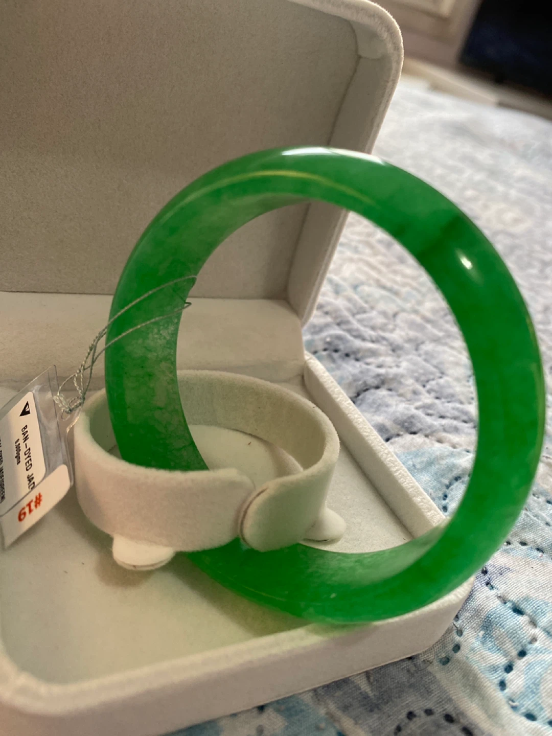 Green Jade Bangle Bracelet - photo 3