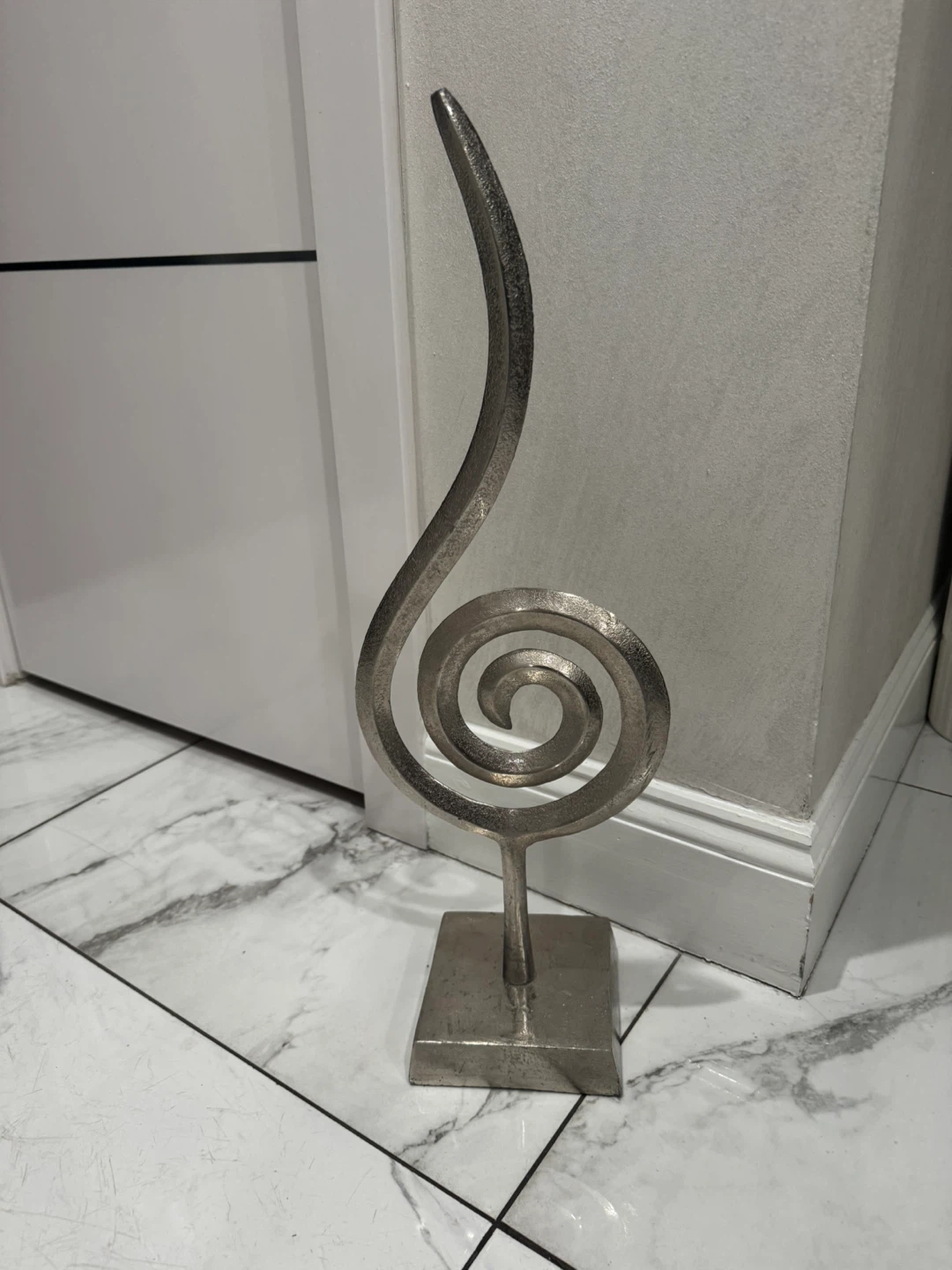 Silver Metal Swirl Sculpture - photo 2