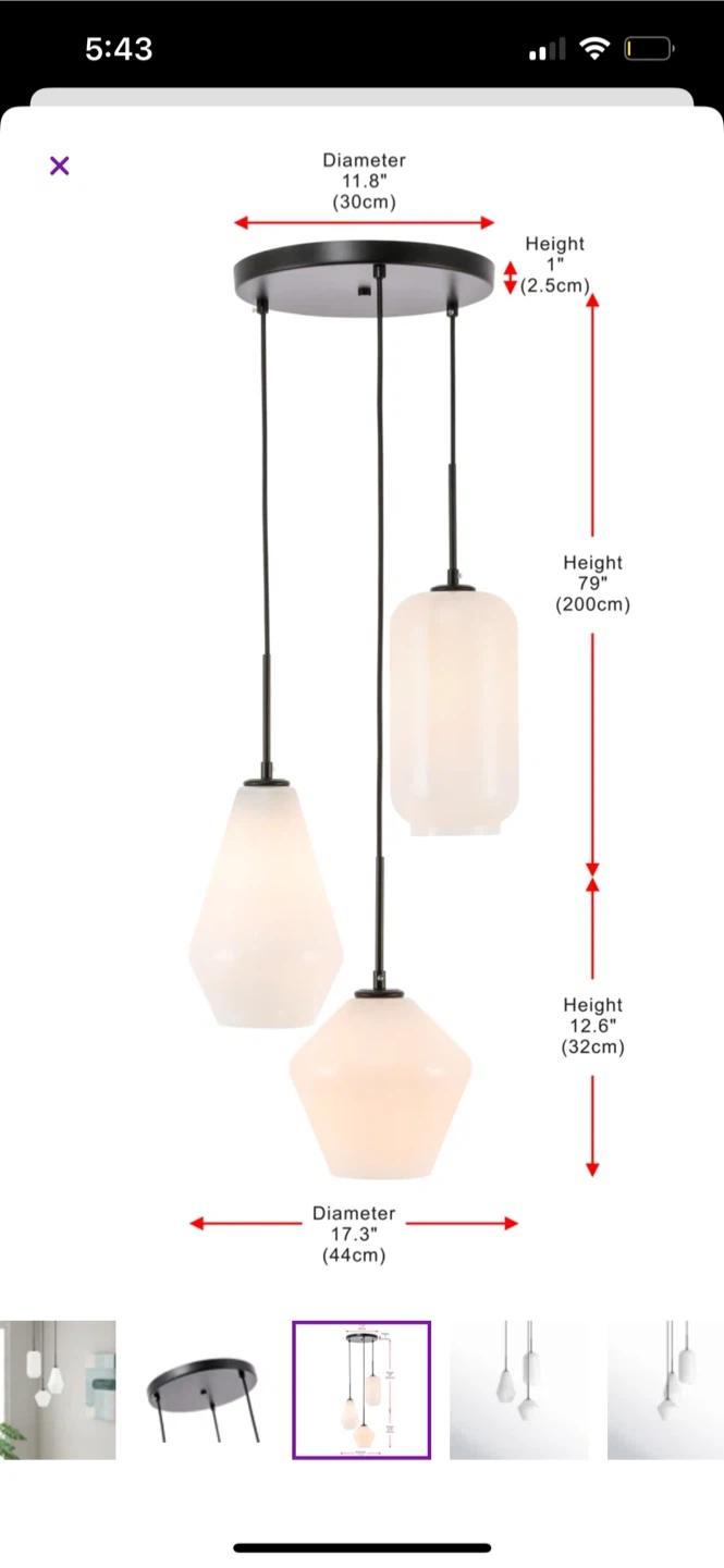 Modern 3-Light Cluster Pendant Light - photo 3
