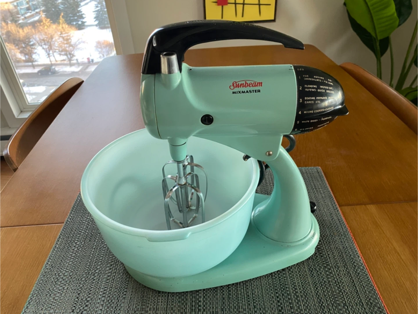 Vintage Turquoise Sunbeam Mixmaster Mixer with Bowls - photo 3