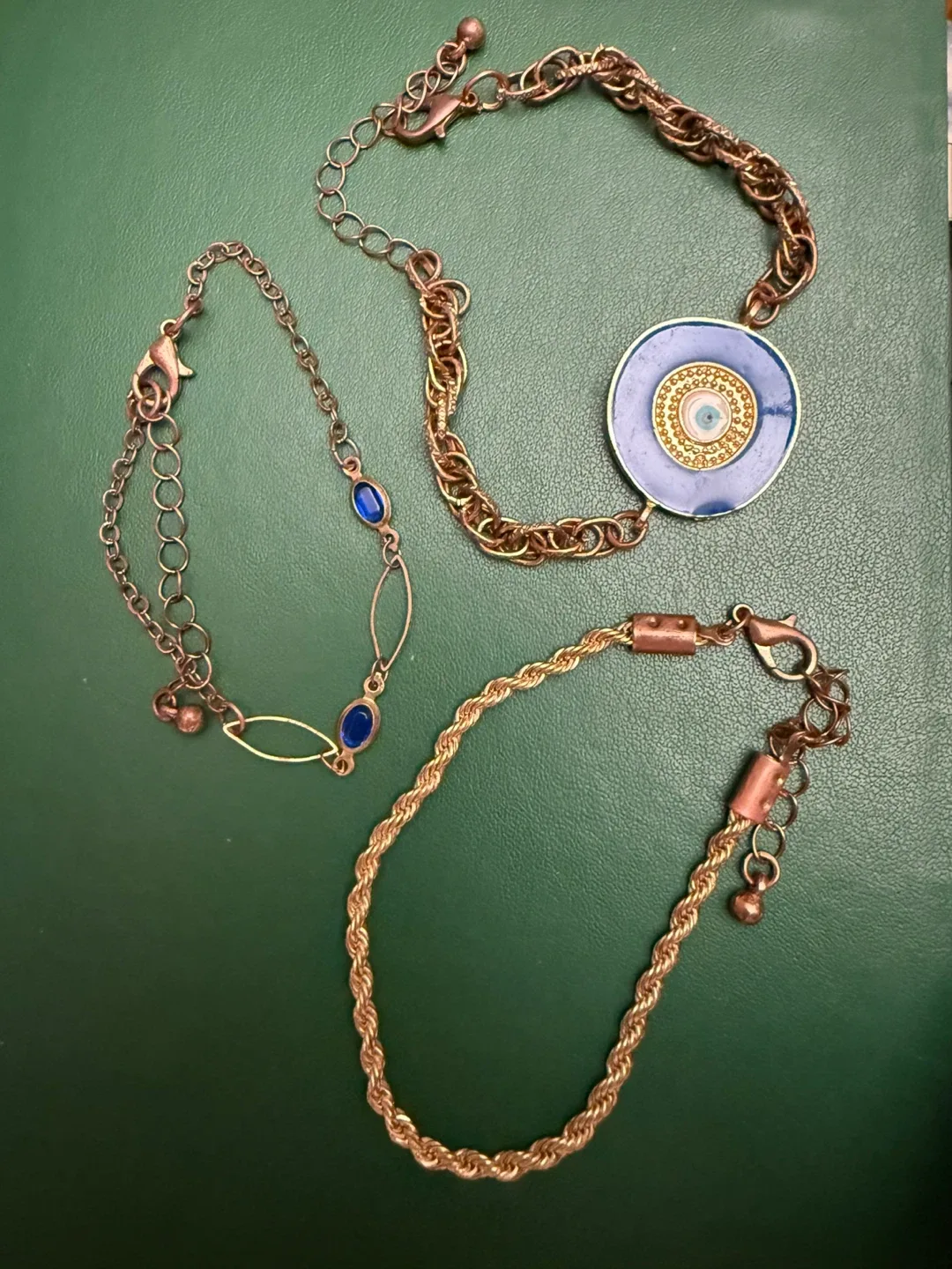 Set of 3 Copper Tone Bracelets