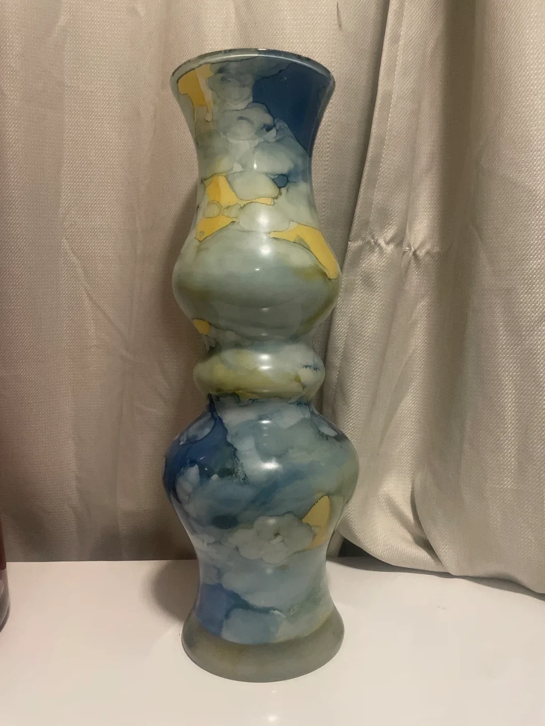 Decorative Blue & Yellow Vase