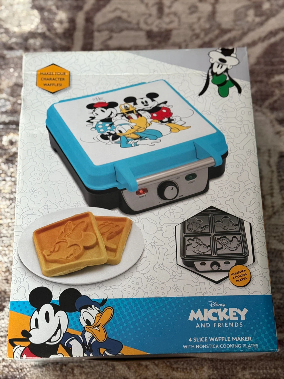 Disney Mickey & Friends 4-Slice Waffle Maker - New