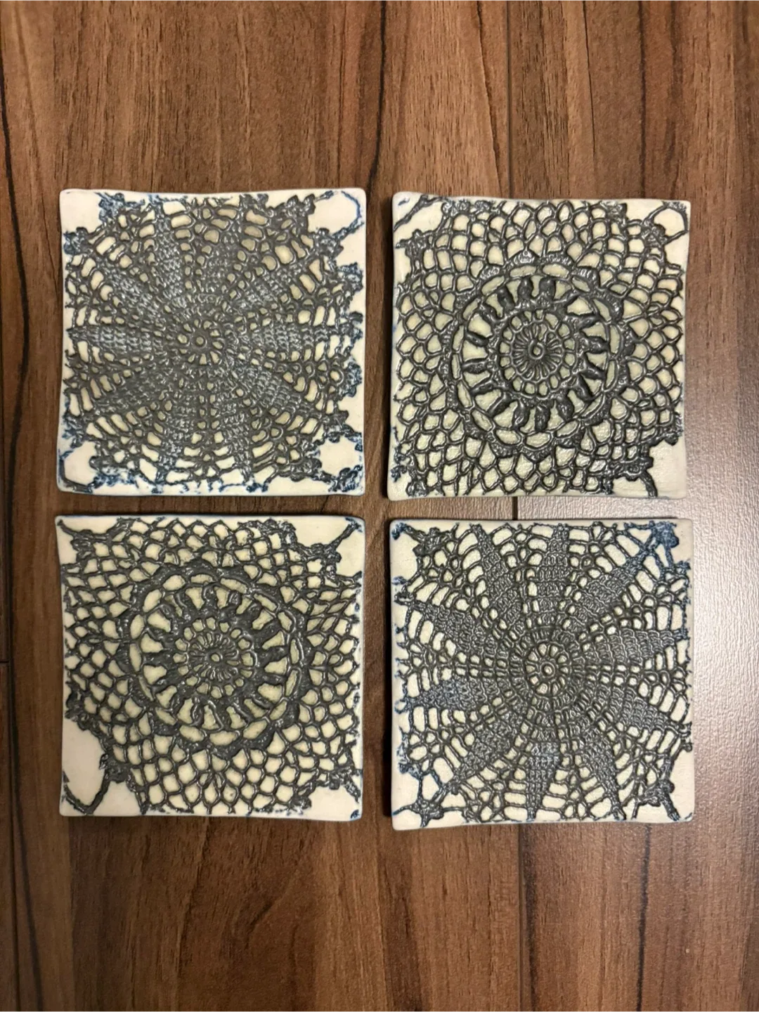 Handmade Ceramic Coasters - Set of 4