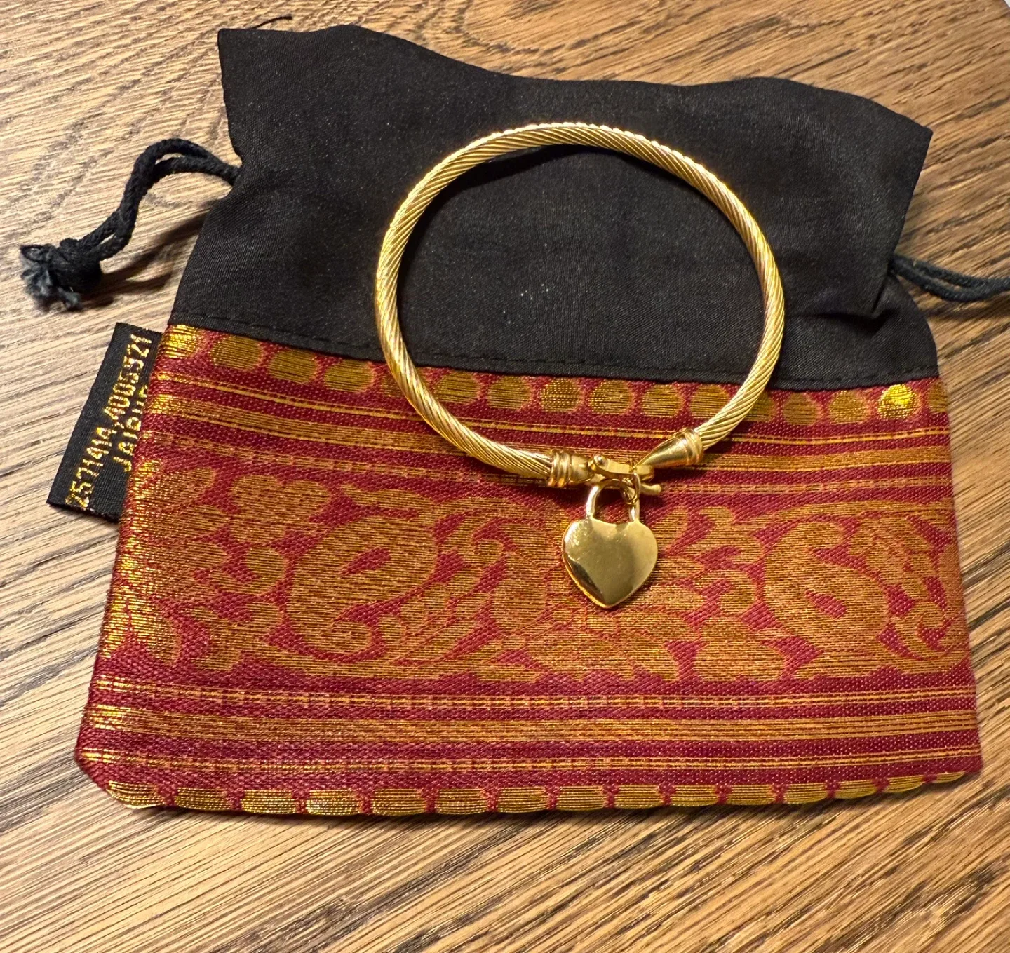 Jaipur Golden Tone Bracelet with Heart Charm