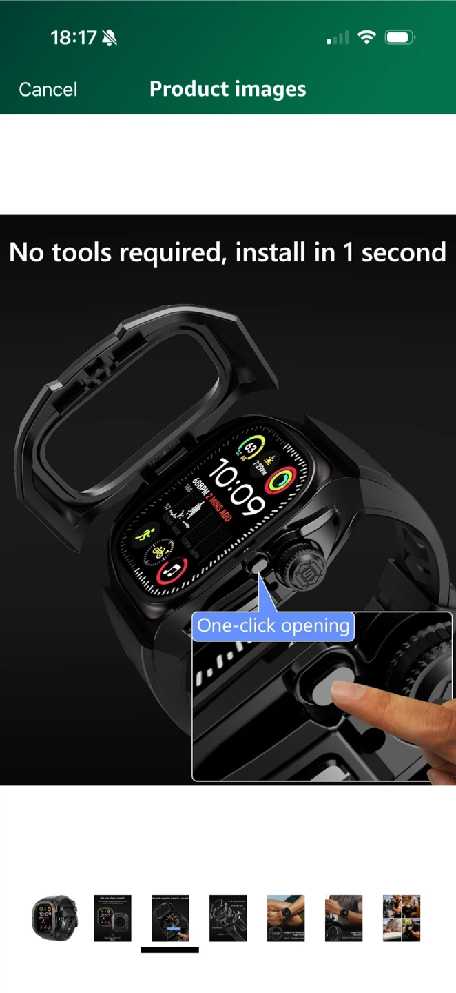 Rugged Bumper band with Case For apple watch ultra 3 2 1 49MM - photo 3