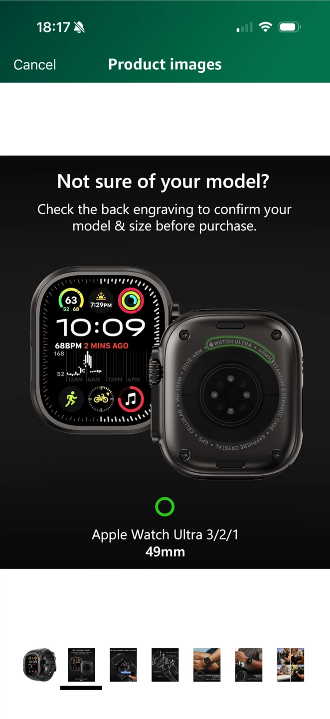 Rugged Bumper band with Case For apple watch ultra 3 2 1 49MM - photo 2