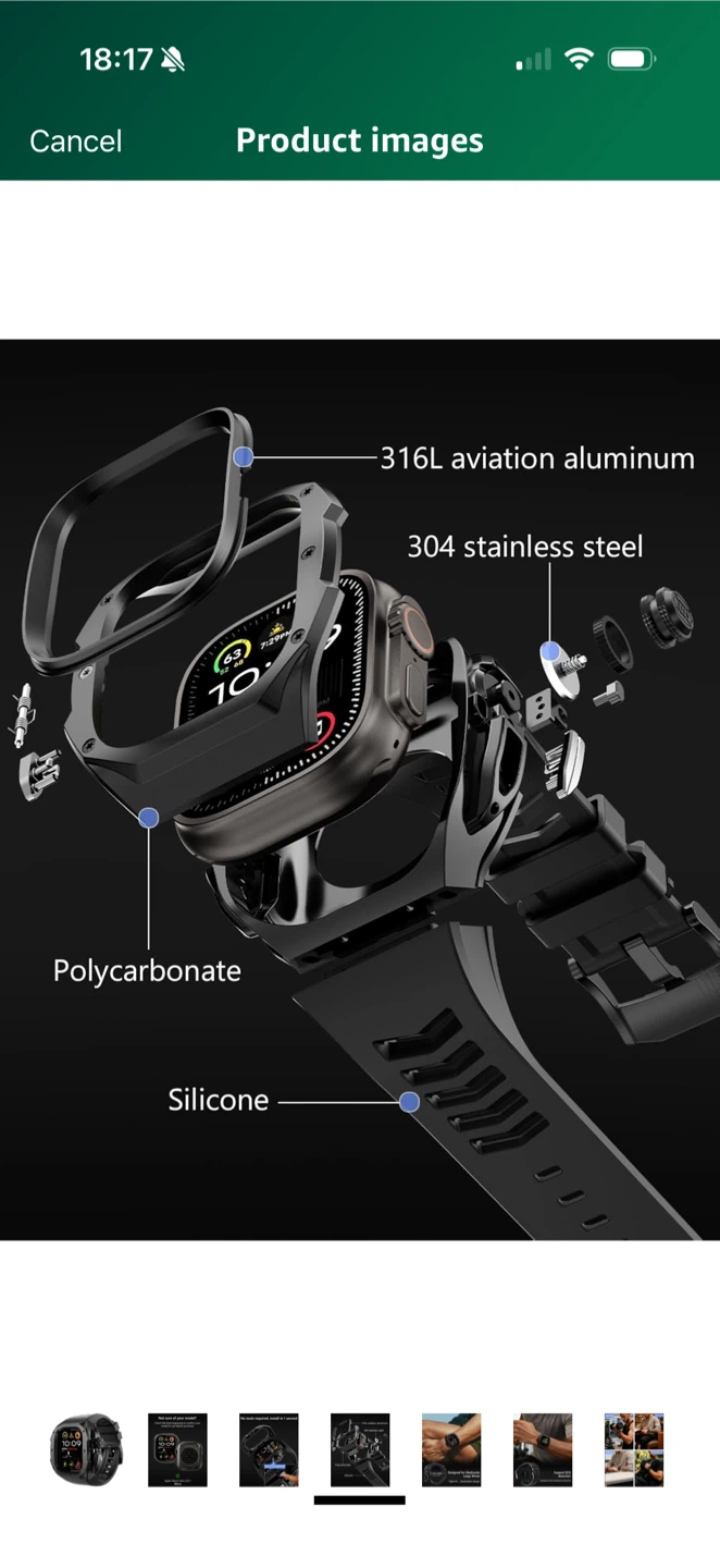 Rugged Bumper band with Case For apple watch ultra 3 2 1 49MM - photo 4