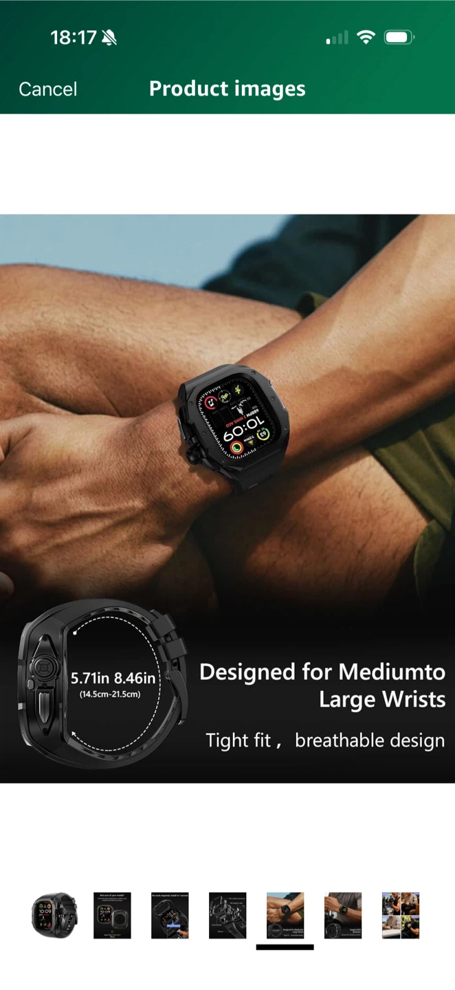 Rugged Bumper band with Case For apple watch ultra 3 2 1 49MM - photo 5