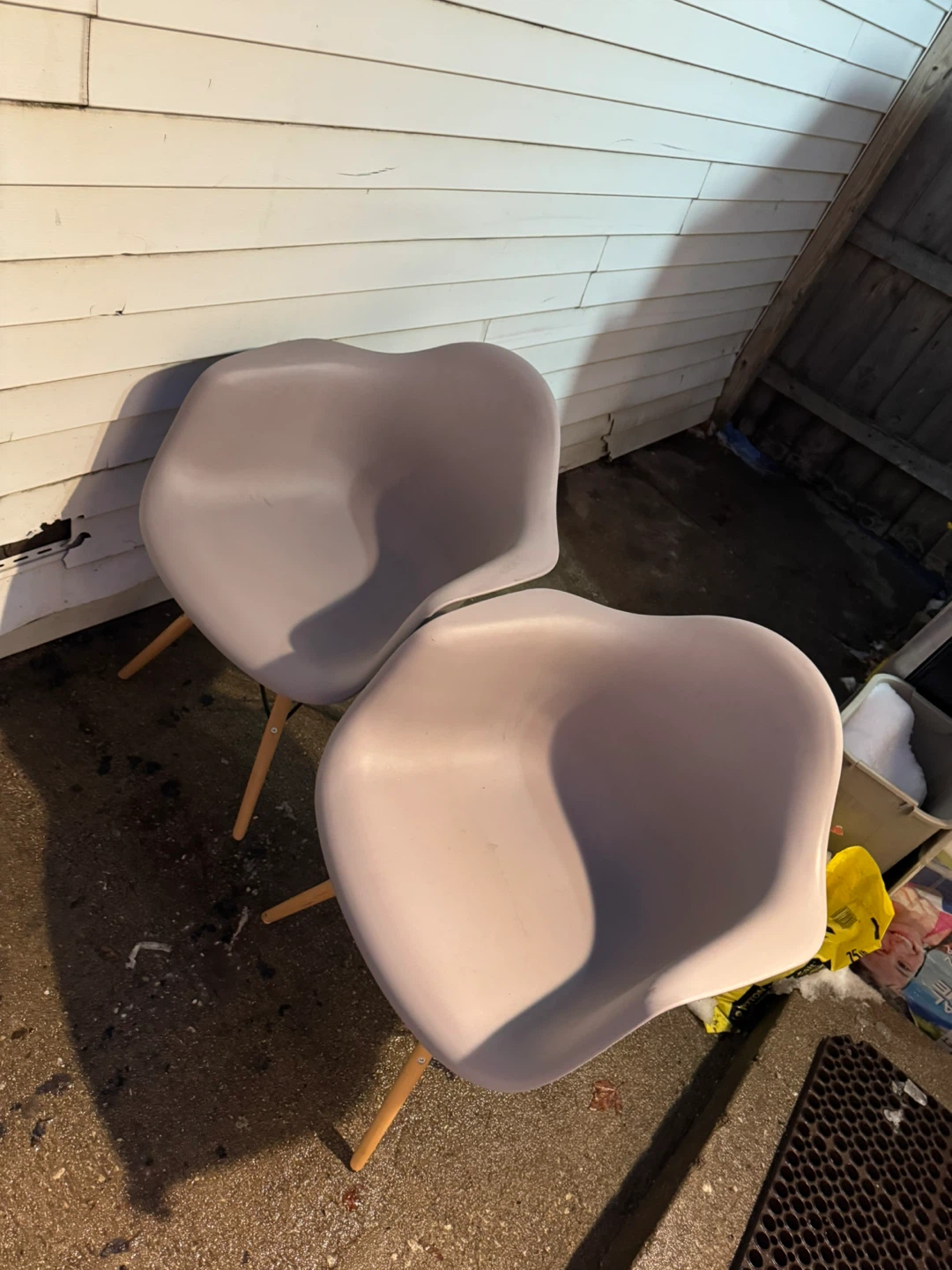 Pair of Gray Modern Dining Chairs - photo 2