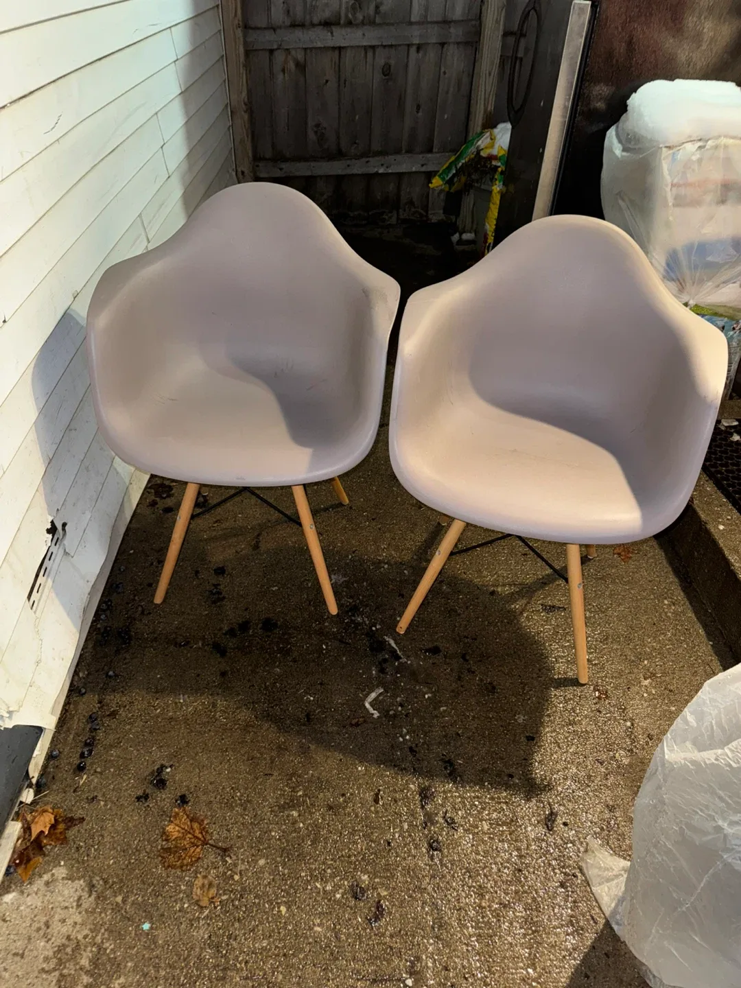 Pair of Gray Modern Dining Chairs