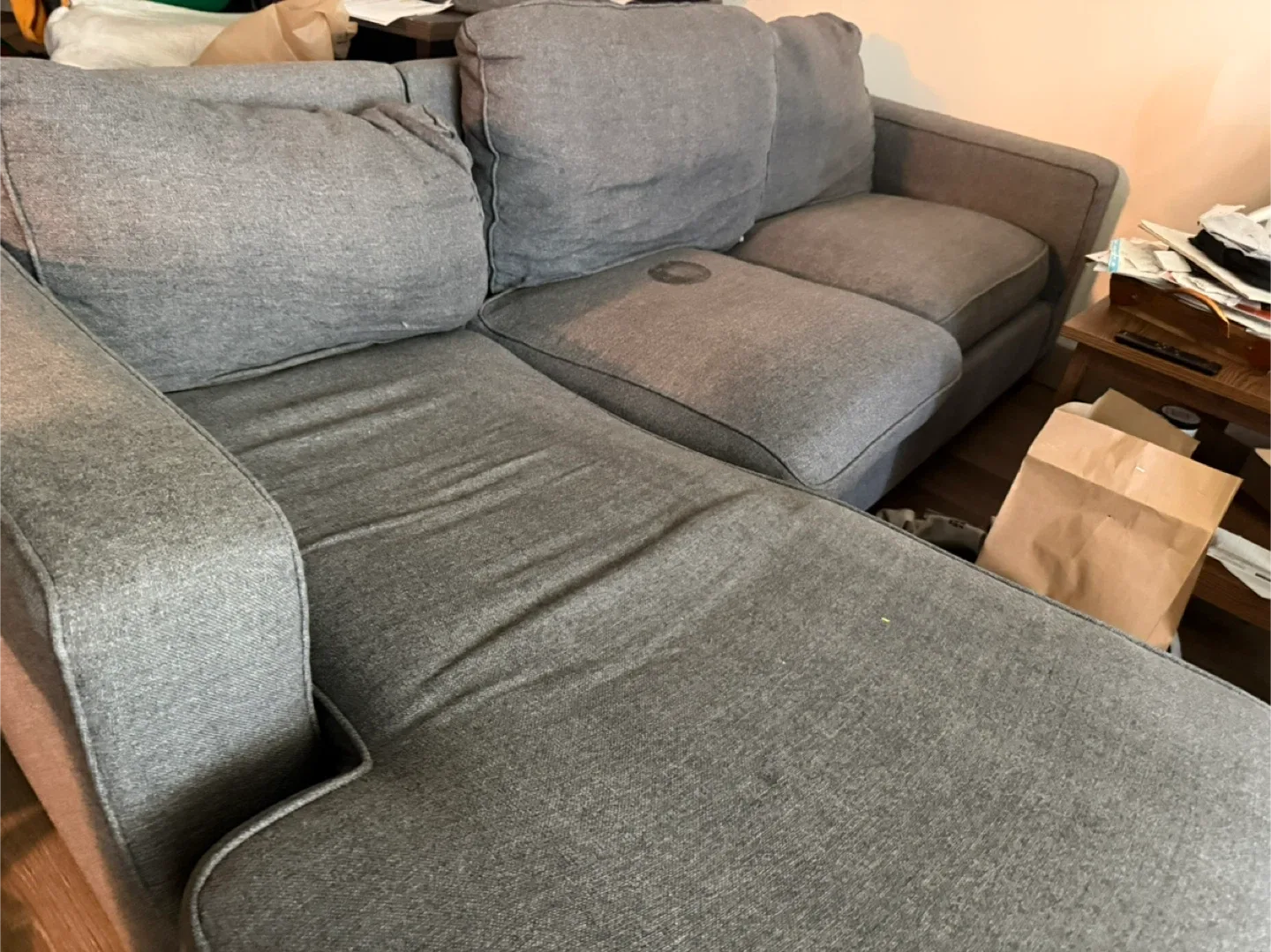 Grey Sofa with Chaise Lounge