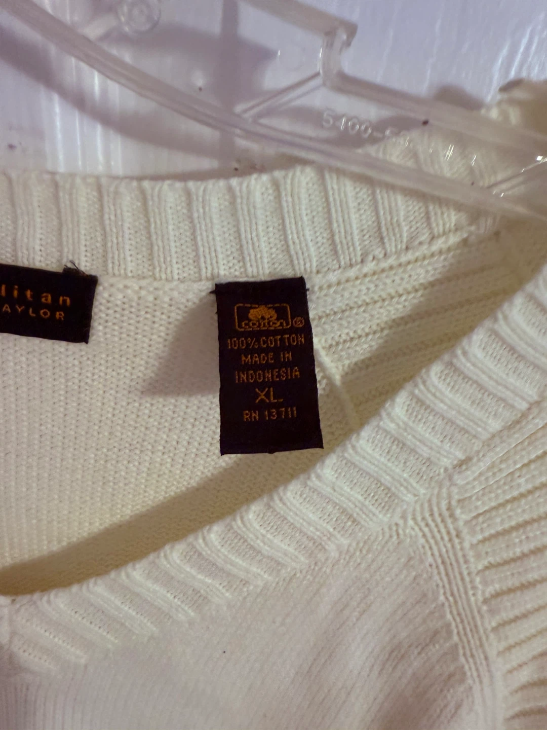 Metropolitan by Lord & Taylor XL Cream Sweater - photo 2