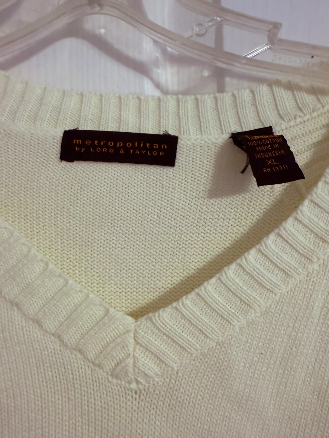 Metropolitan by Lord & Taylor XL Cream Sweater - photo 3