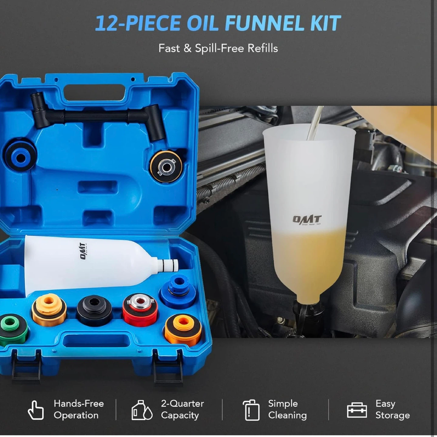 Orion Motor Tech Engine Oil Funnel Set, 2 qt - photo 4