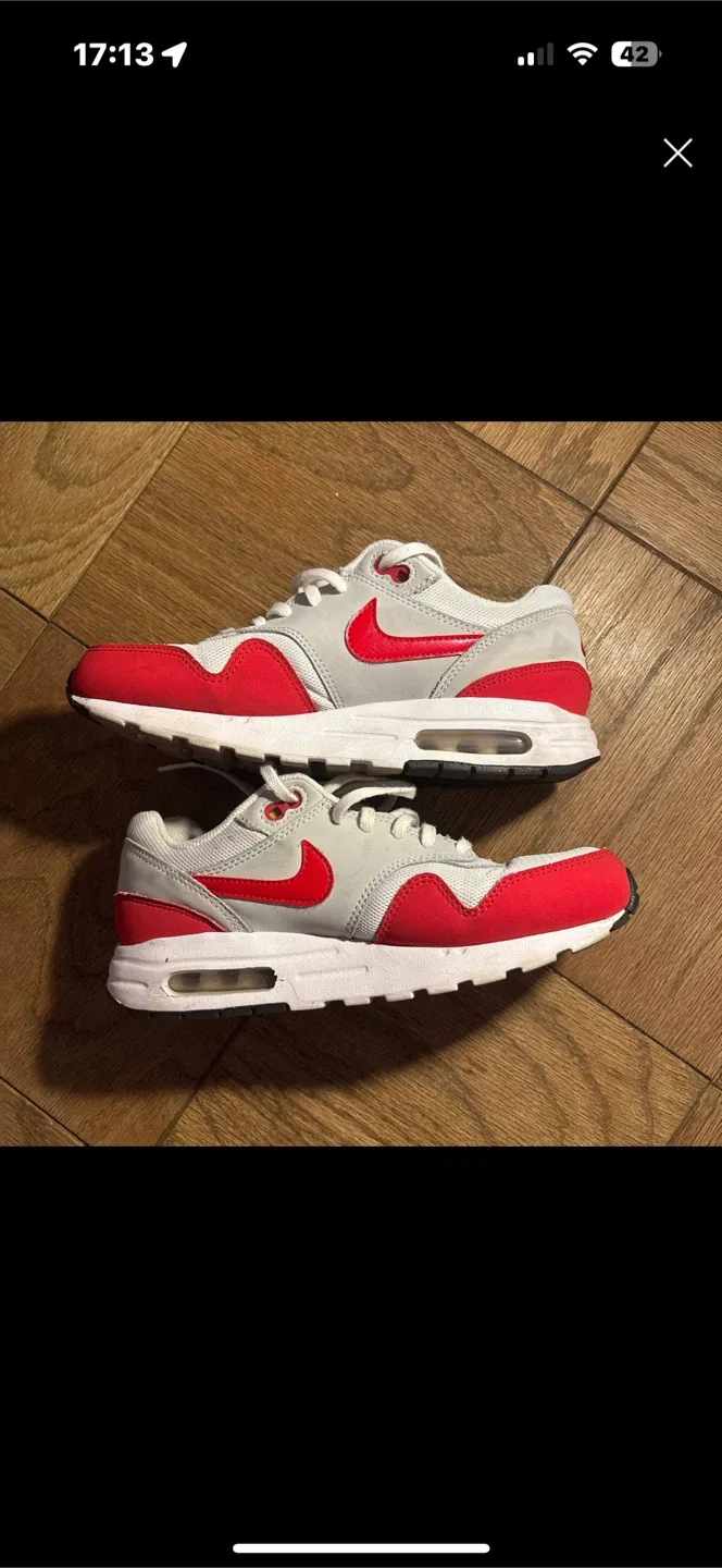 Nike Air Max 1 Red/Grey Size 6Y