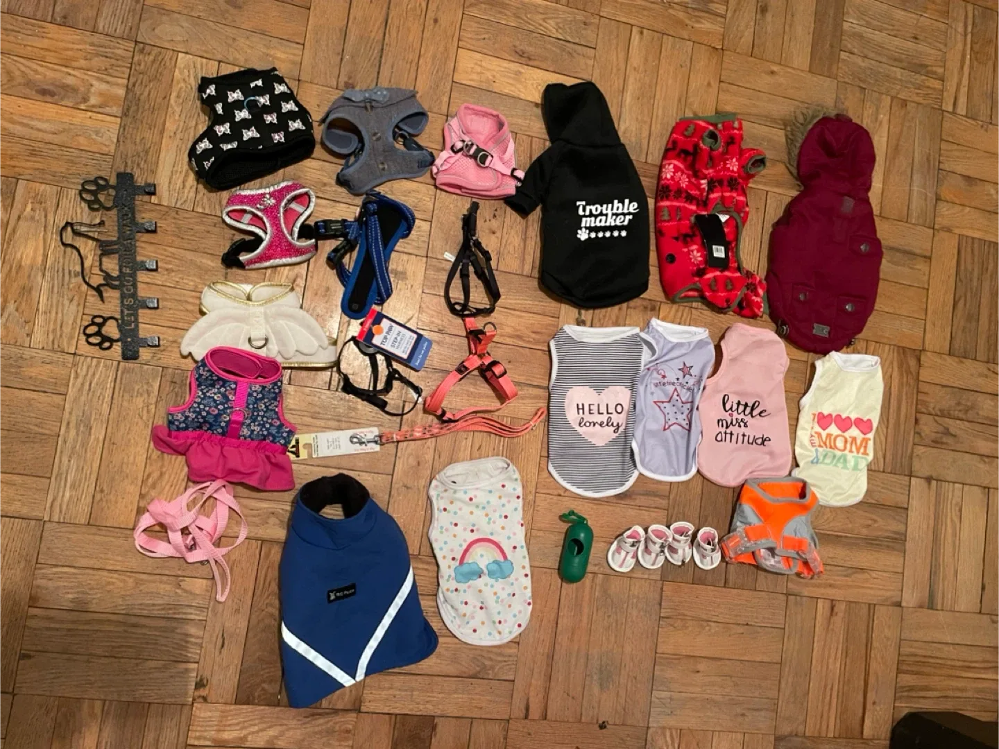XS Dog Clothes, Harnesses, Etc Lot
