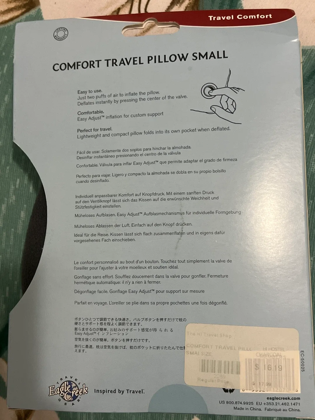 Eagle Creek Comfort Travel Pillow Small - New in Box image indicator(2)