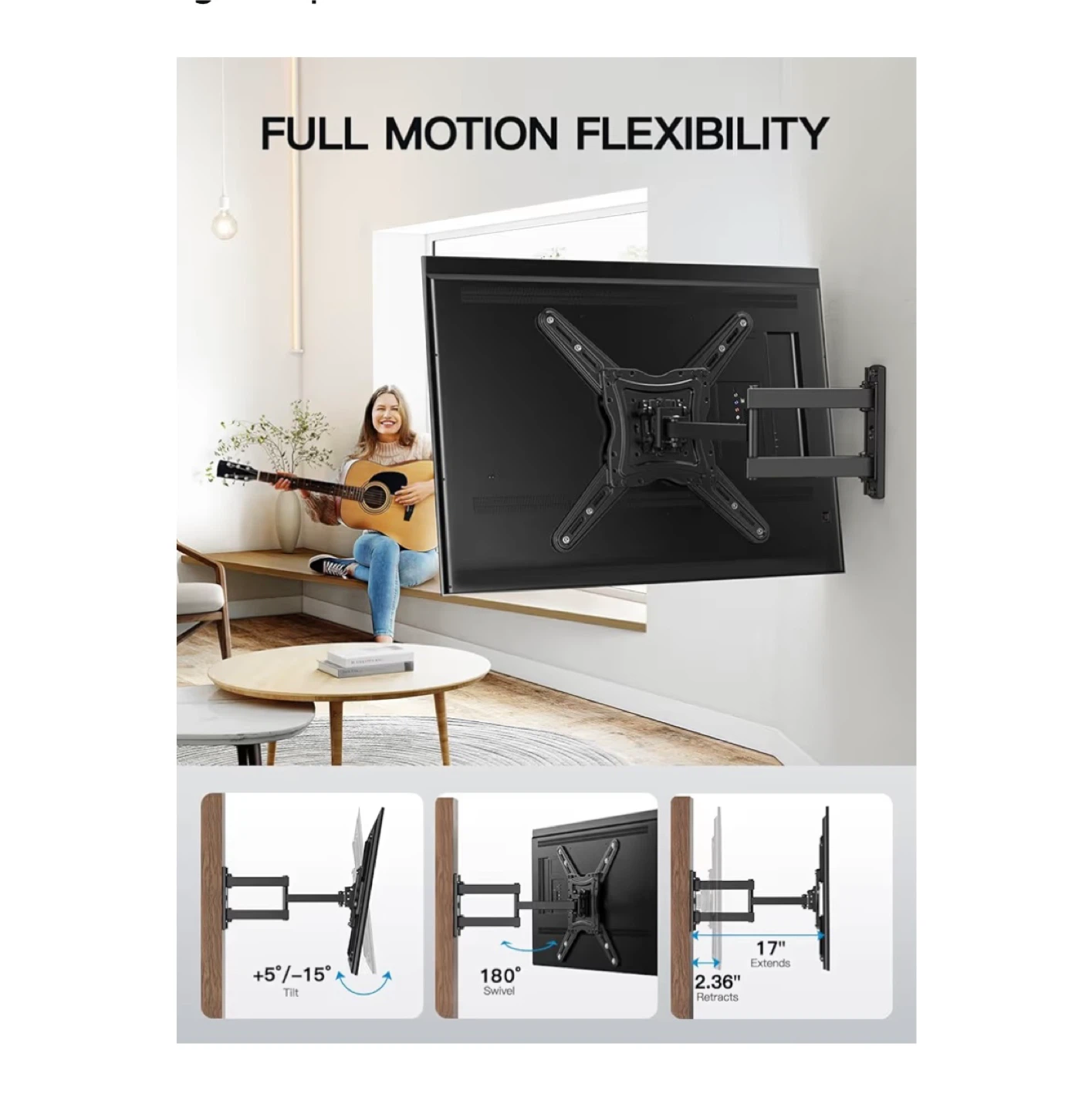 PERLESMITH TV Wall Mount for 26-65 inch TVs - photo 2