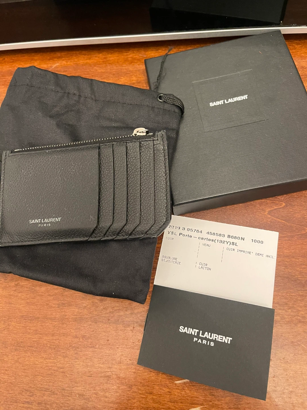 Saint Laurent Black Leather Card Holder - photo 4