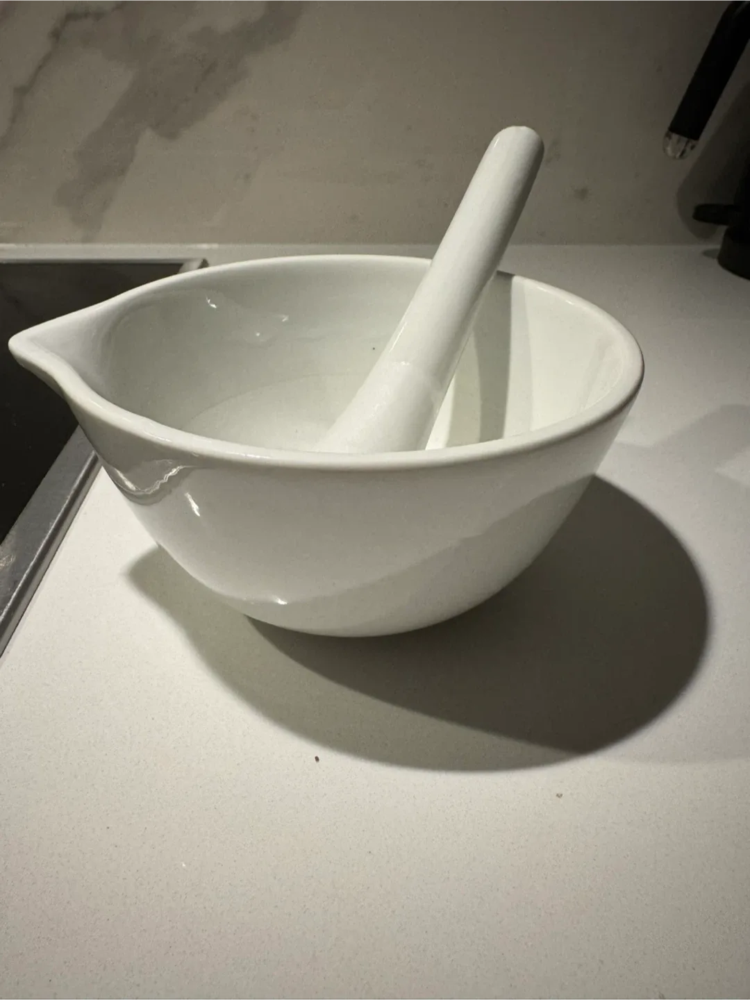 White Ceramic Mortar and Pestle Set