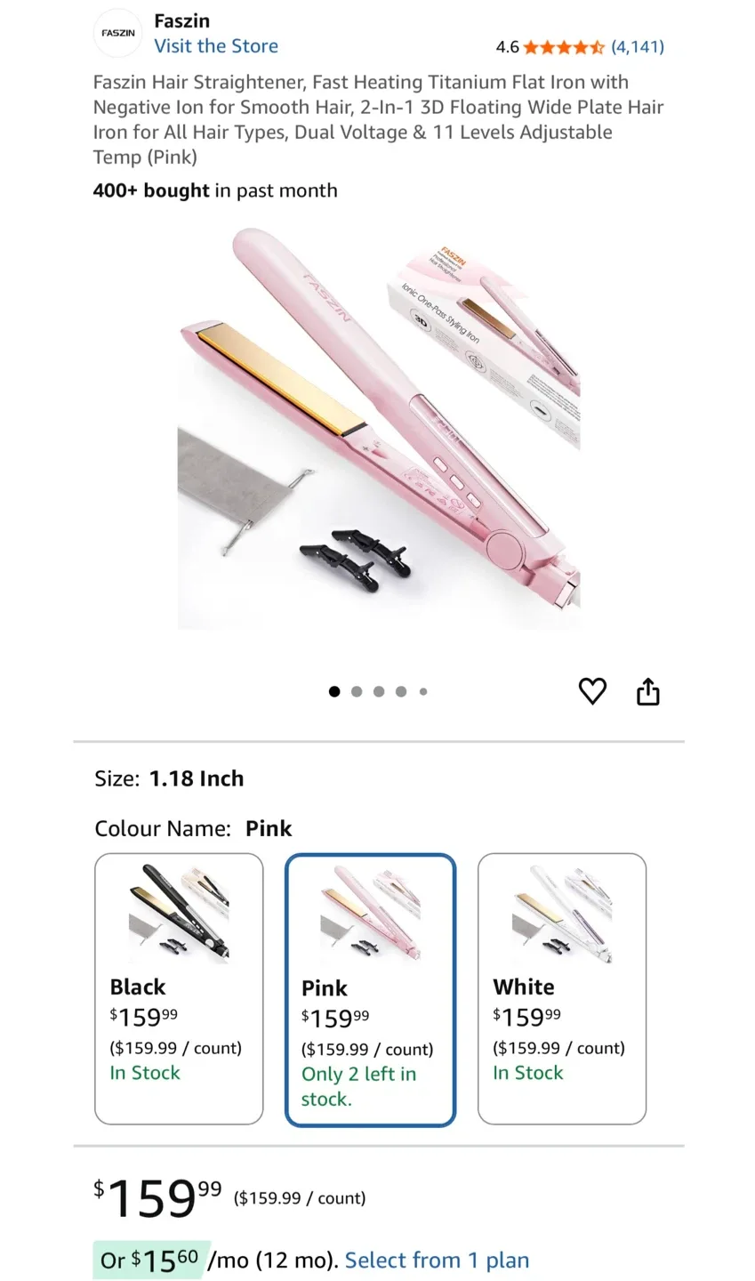 Faszin Hair Straightener - different Color - New