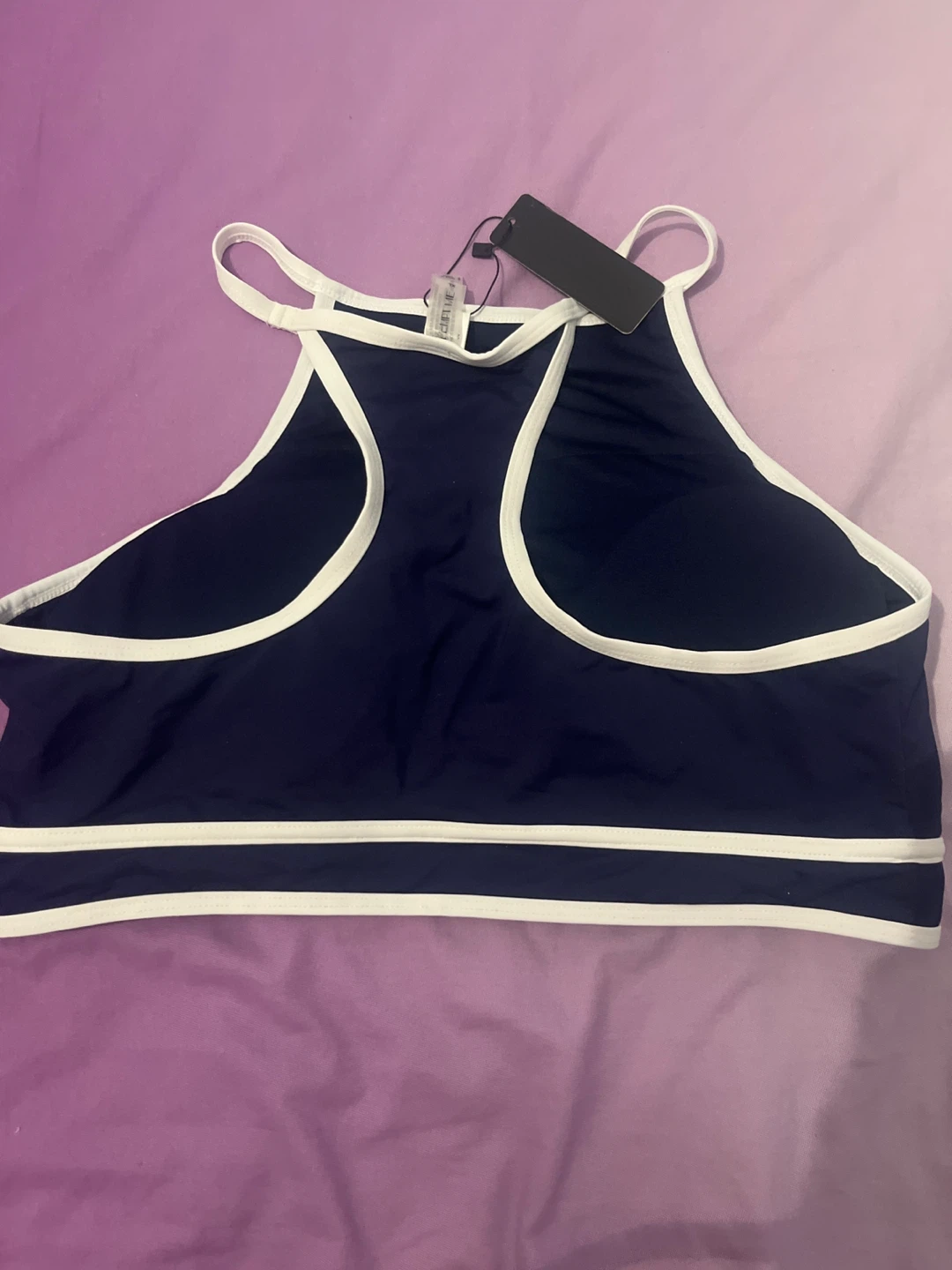 Fit Me Fine Navy & White Sports Bra - photo 2