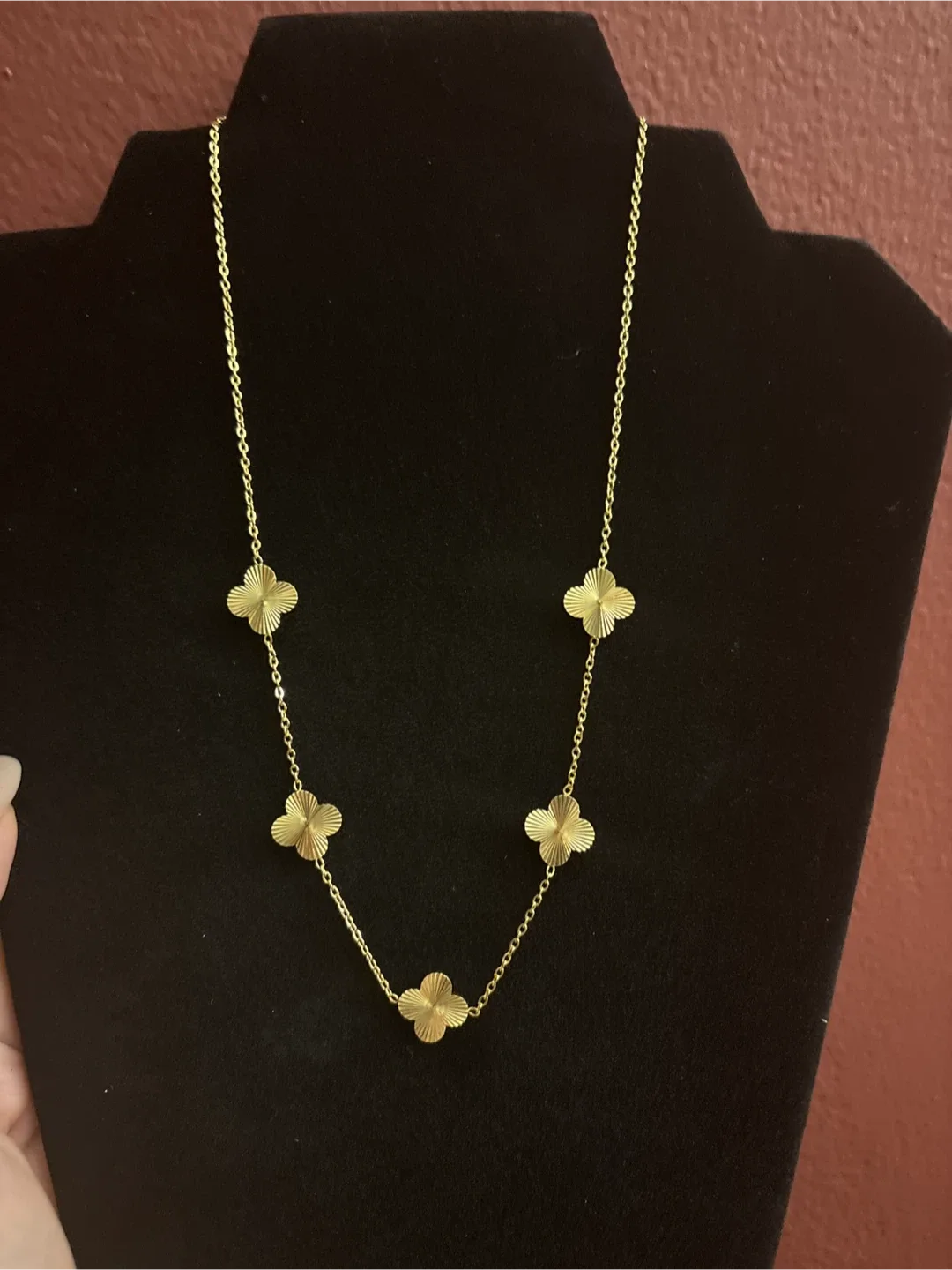 14K Gold SS   Clover Necklace - New
