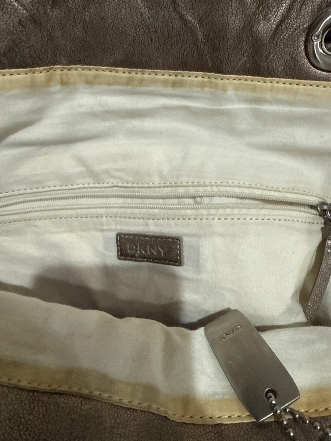 DKNY Metallic Gold Large Tote Bag - photo 3