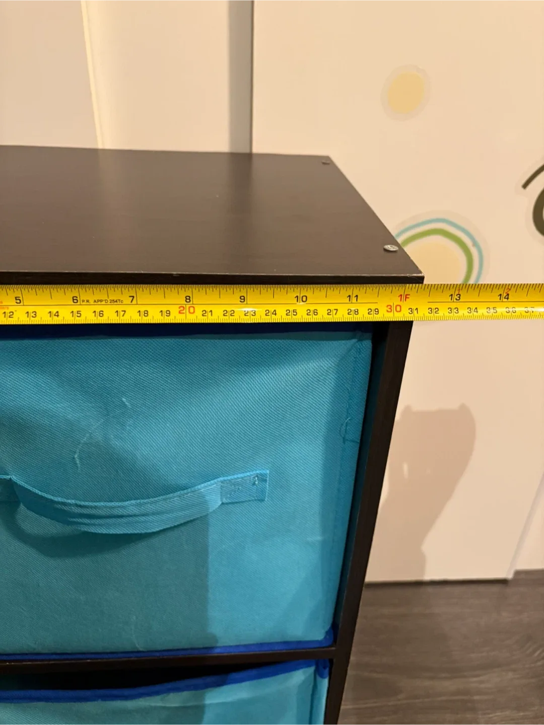 Brown Shelf with Blue Bins image indicator(8)