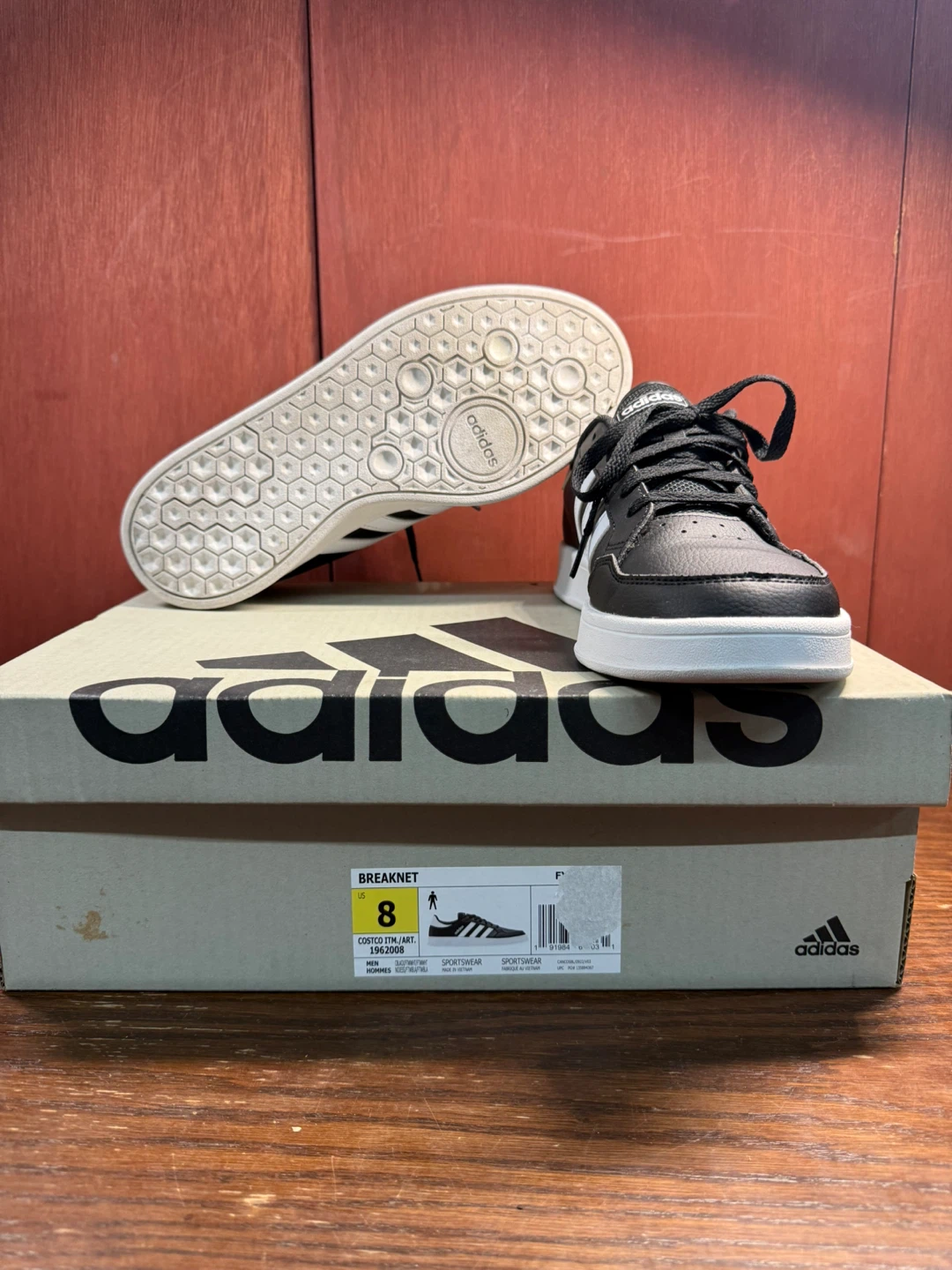 Adidas Breaknet Men’s Sneakers - Black/White Size 8 US - photo 5